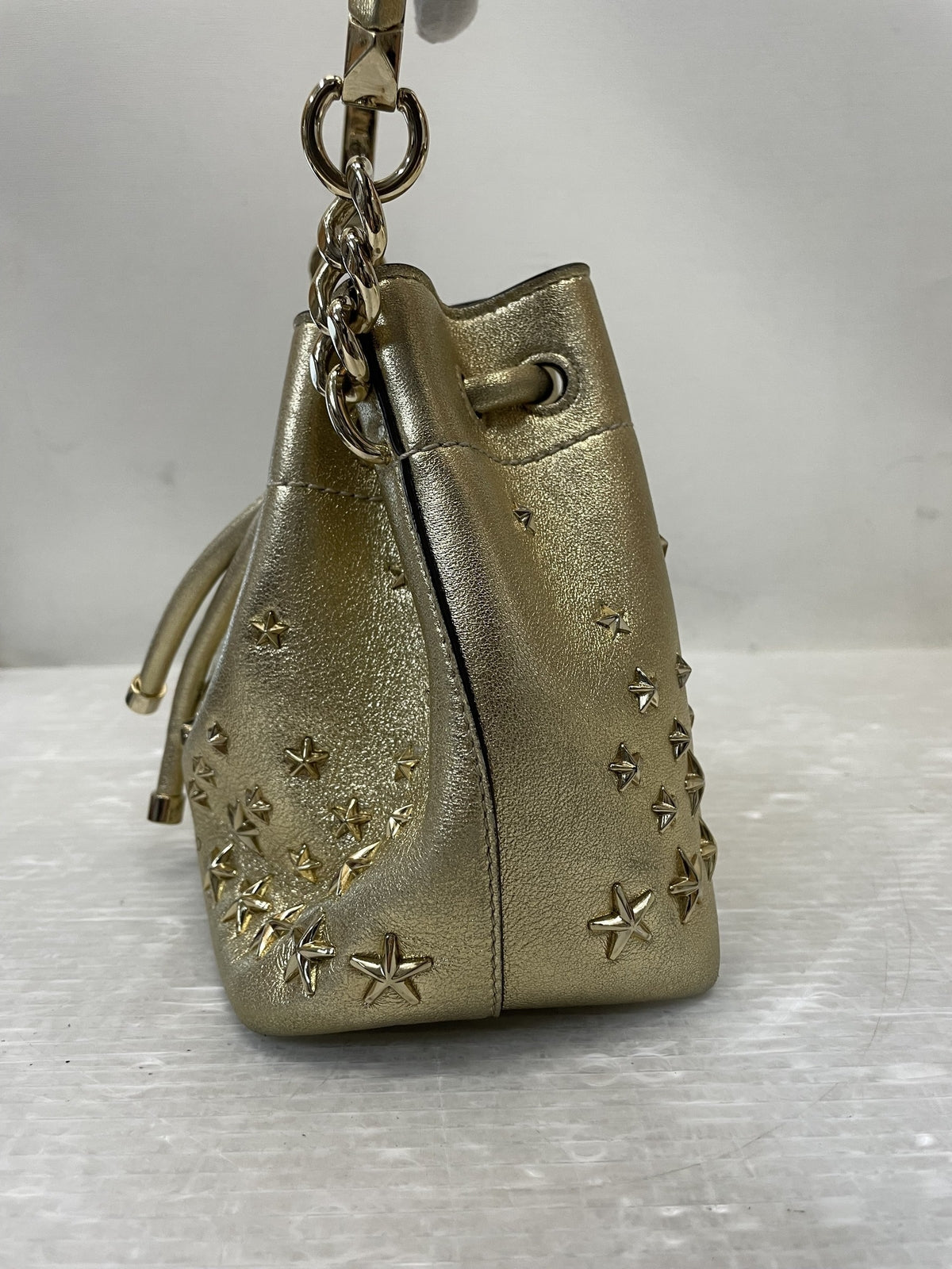 JIMMY CHOO ﾎﾞﾝﾎﾞﾝｽﾀｰ ﾊﾞｹﾞｯﾄ2WAYﾊﾞｯｸﾞ ｺﾞｰﾙﾄﾞ