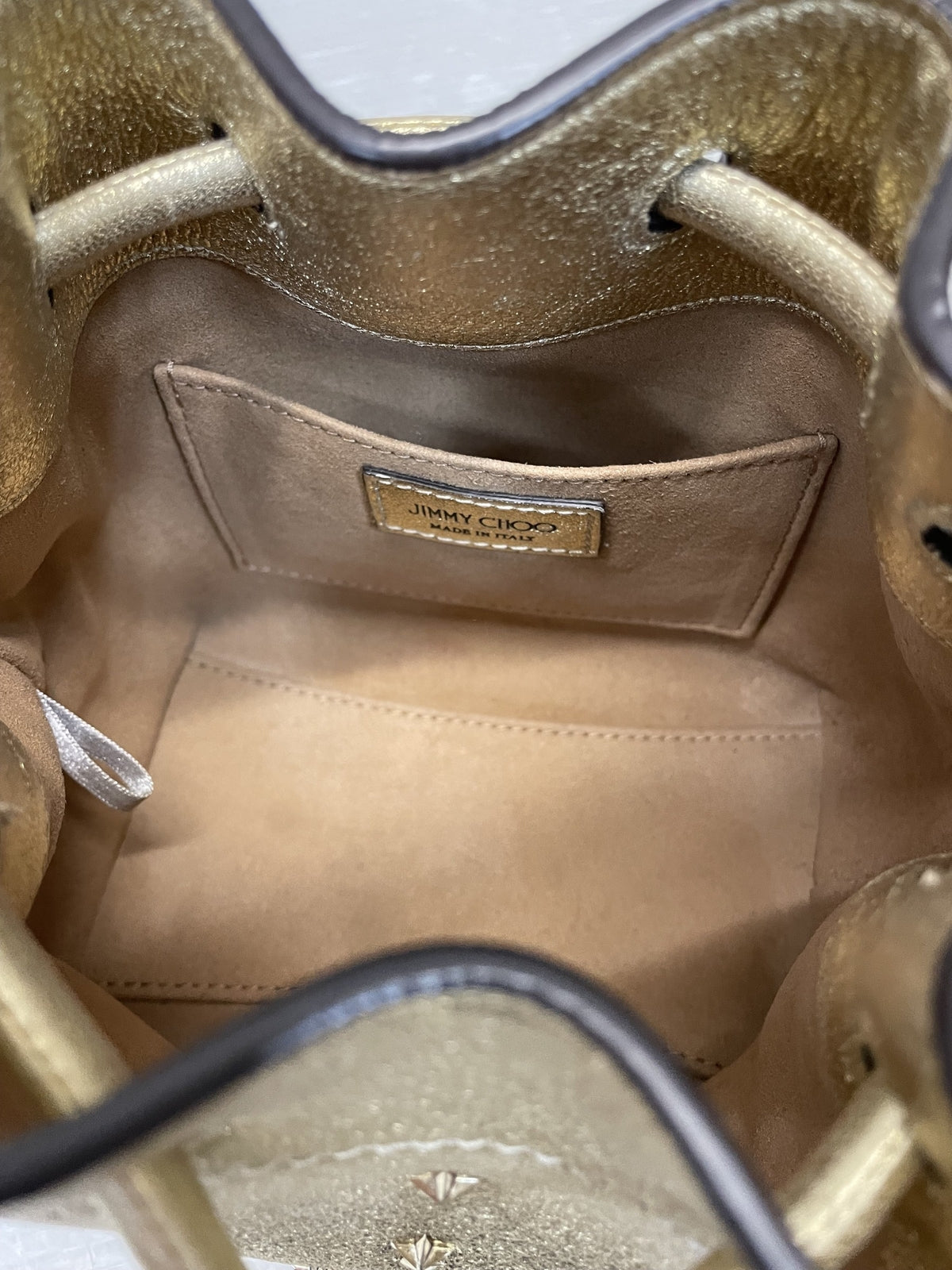 JIMMY CHOO ﾎﾞﾝﾎﾞﾝｽﾀｰ ﾊﾞｹﾞｯﾄ2WAYﾊﾞｯｸﾞ ｺﾞｰﾙﾄﾞ