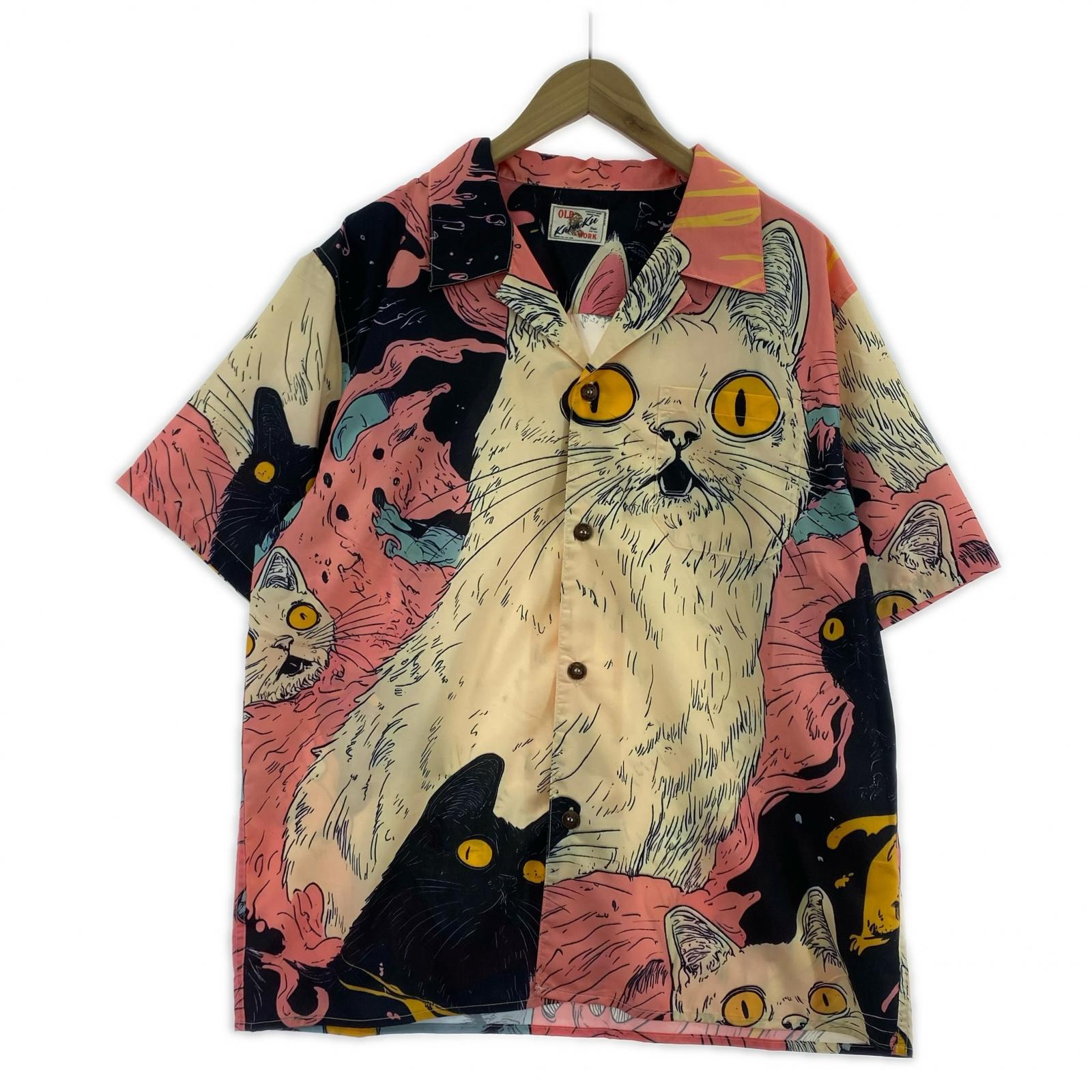半袖シャツ Karaku 化け猫 L マルチカラー