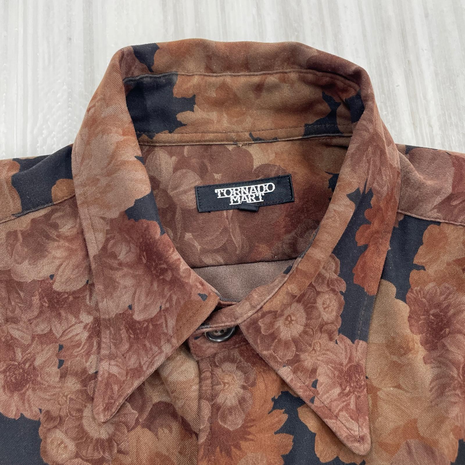 長袖シャツ TORNADO MART L/S 総柄シャツ L BRW L ブラウン