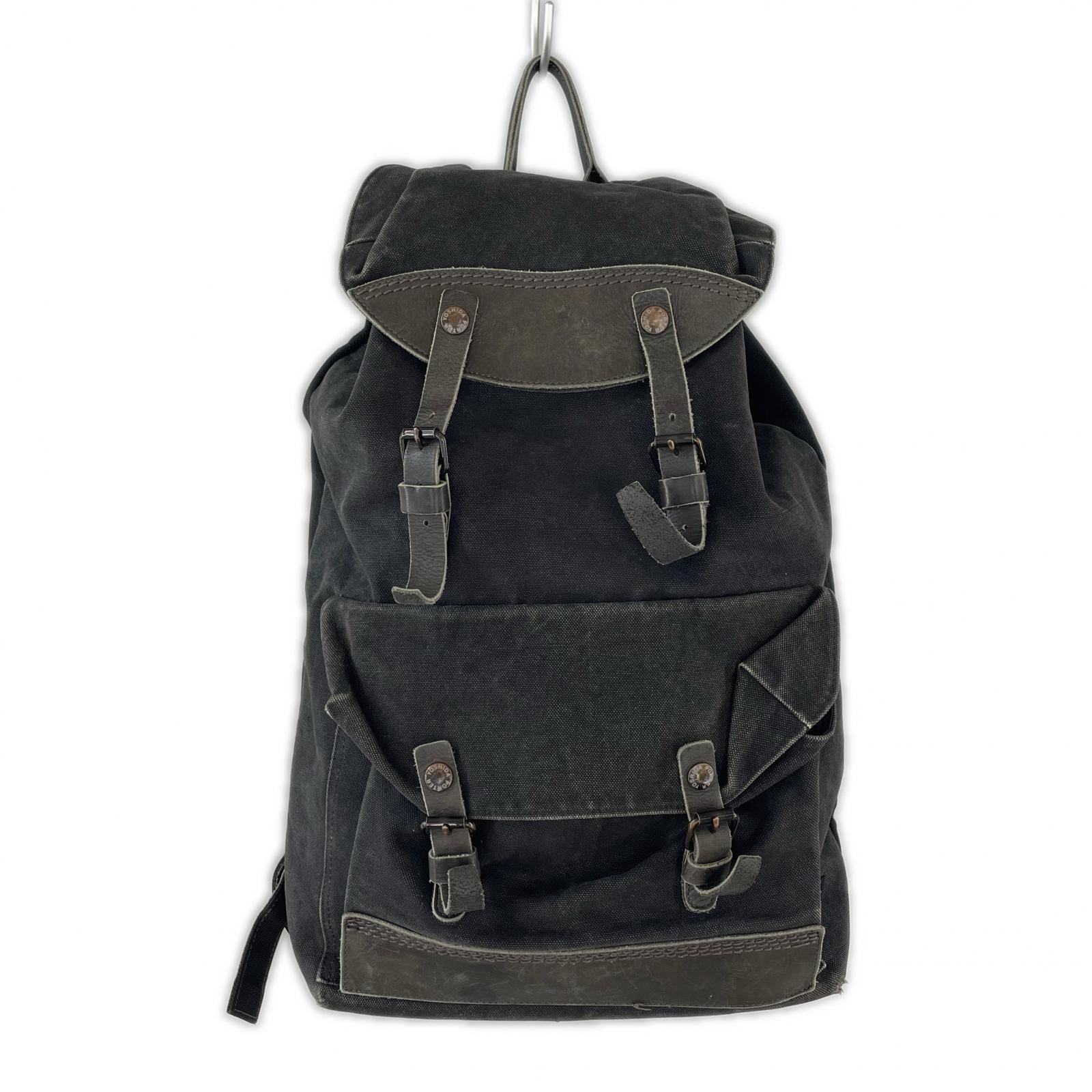 リュック・デイパック PORTER RIGBY コットンキャンバス×レザー バックパック ブラック ブラック