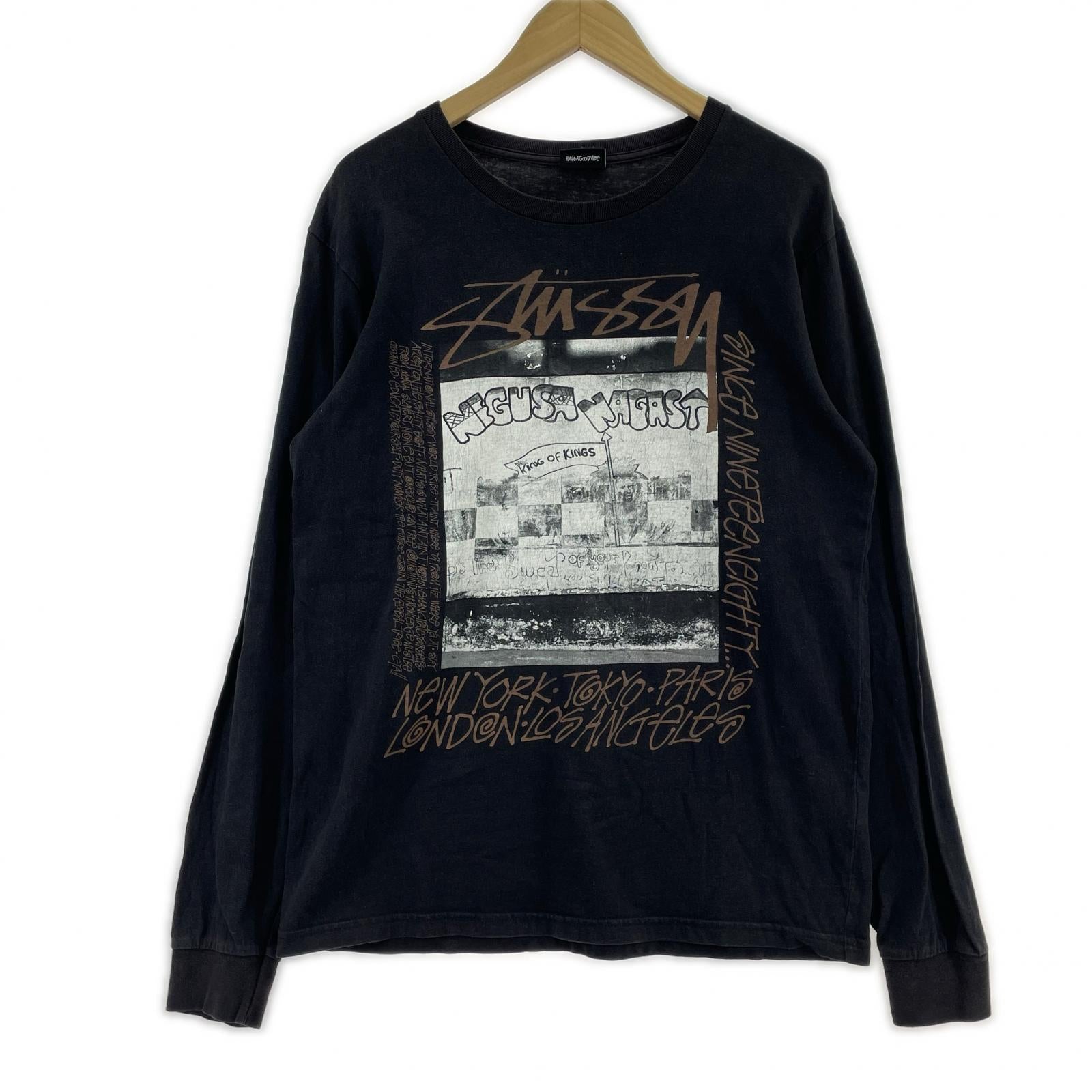 長袖Ｔシャツ STUSSY NEGUSA NAGAST グラフィック ブラック（S） S ブラック