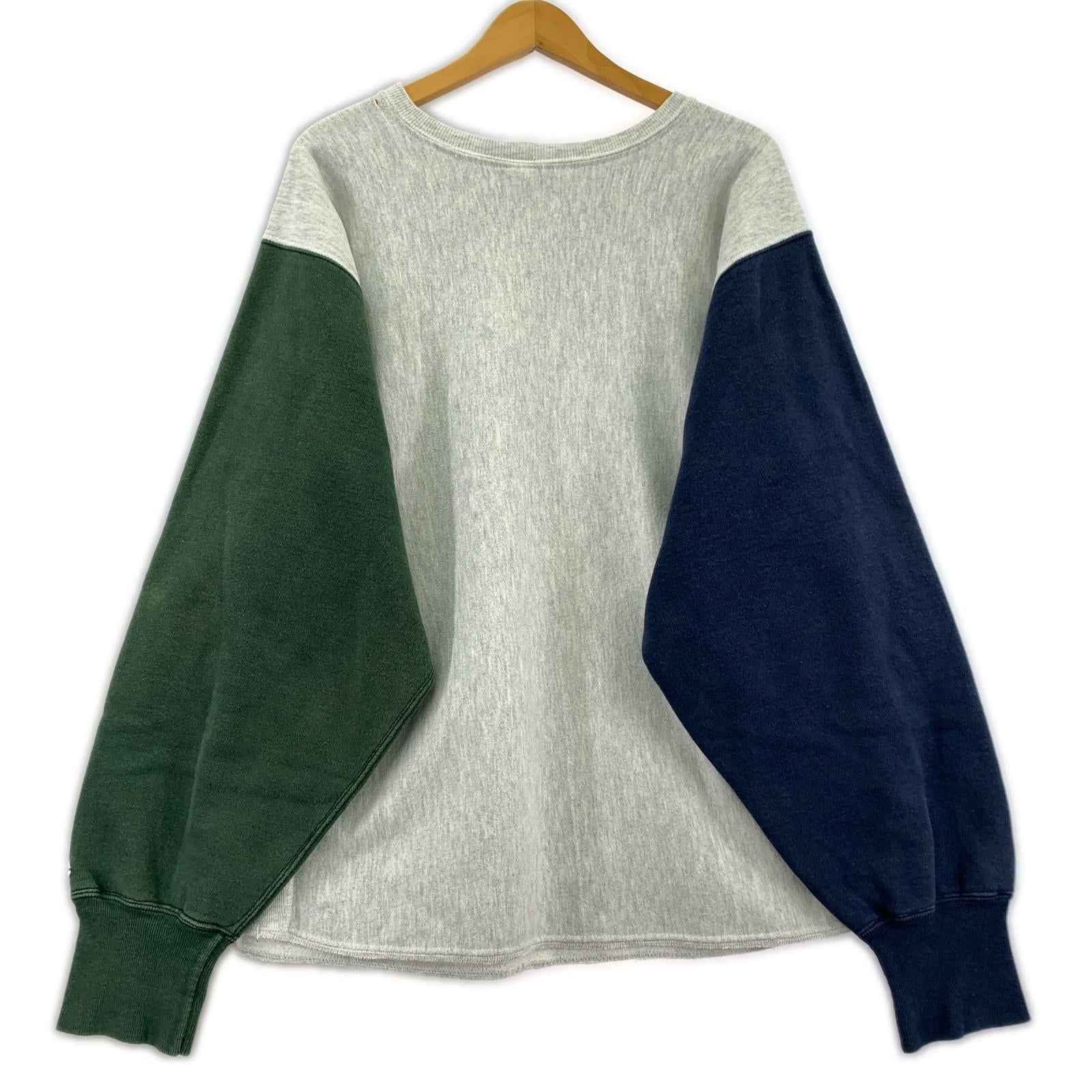 スウェット REVERSE WEAVE USA製 クレイジーパターン 刺繍タグ XXL グレー