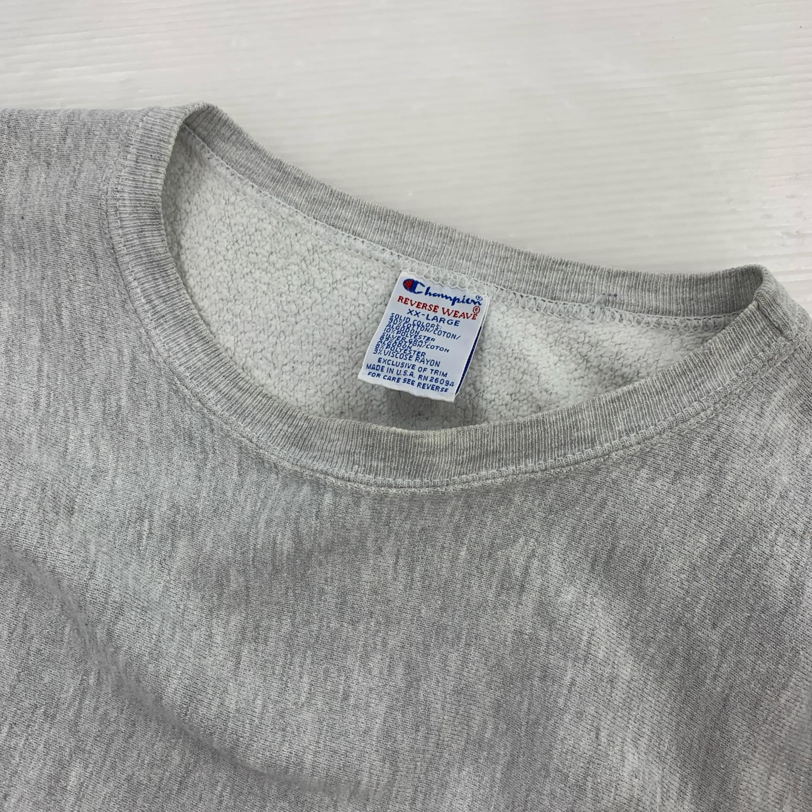 スウェット REVERSE WEAVE USA製 クレイジーパターン 刺繍タグ XXL グレー