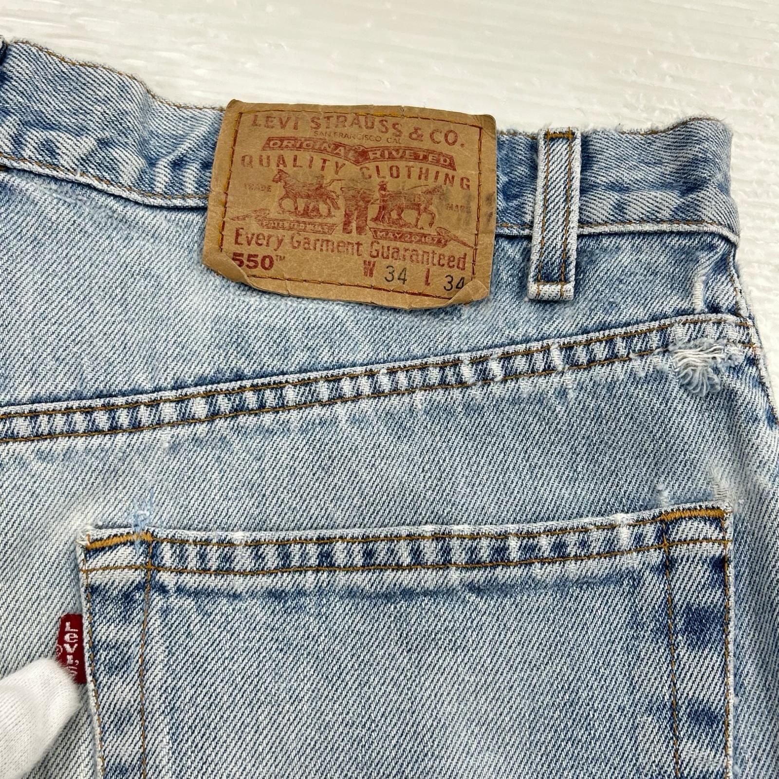 デニムパンツ Levi's 550 ボタン裏 919 34 ブルー
