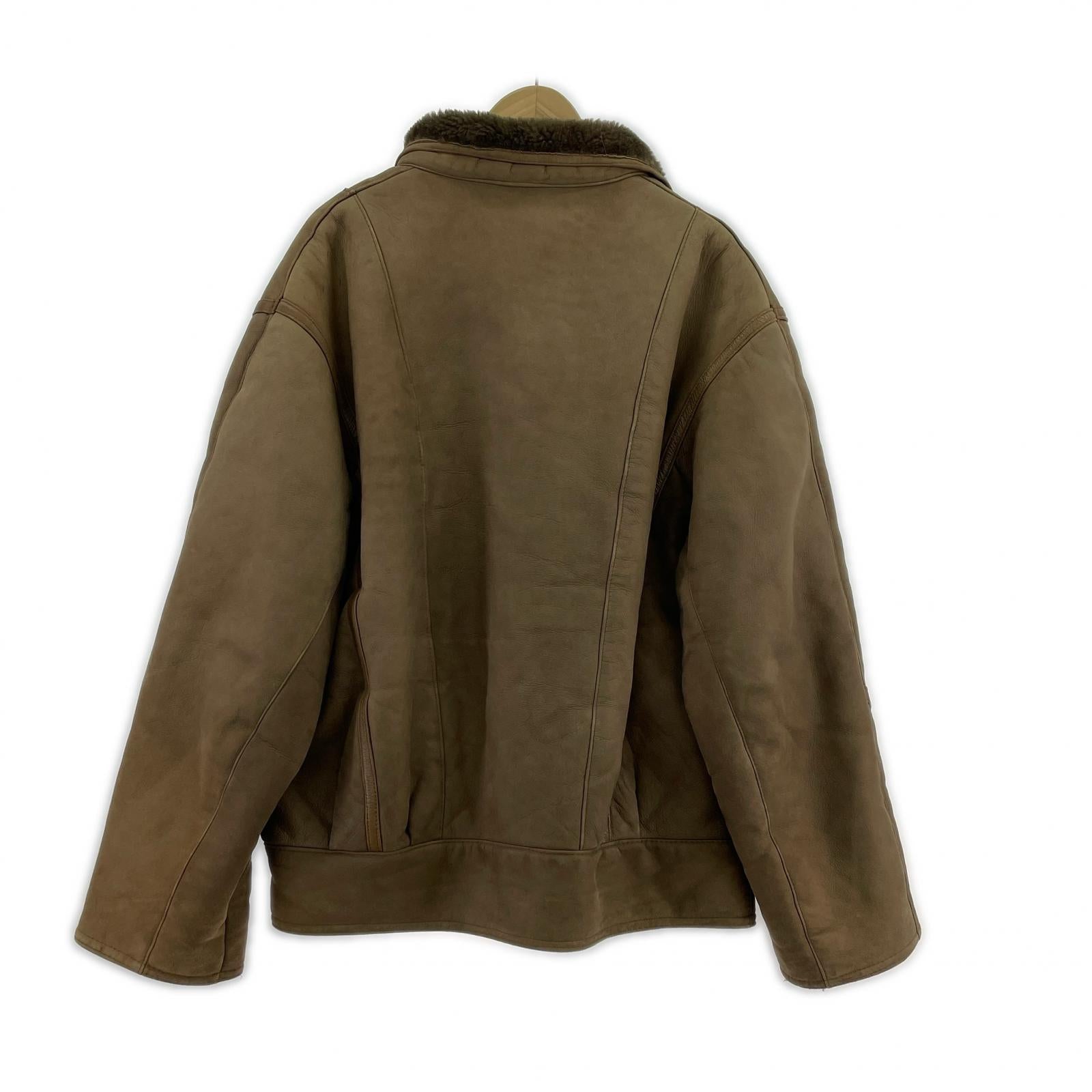 レザージャケット ROCKY INTERNATIONAL FRANCE製 ムートン 46 46 ブラウン