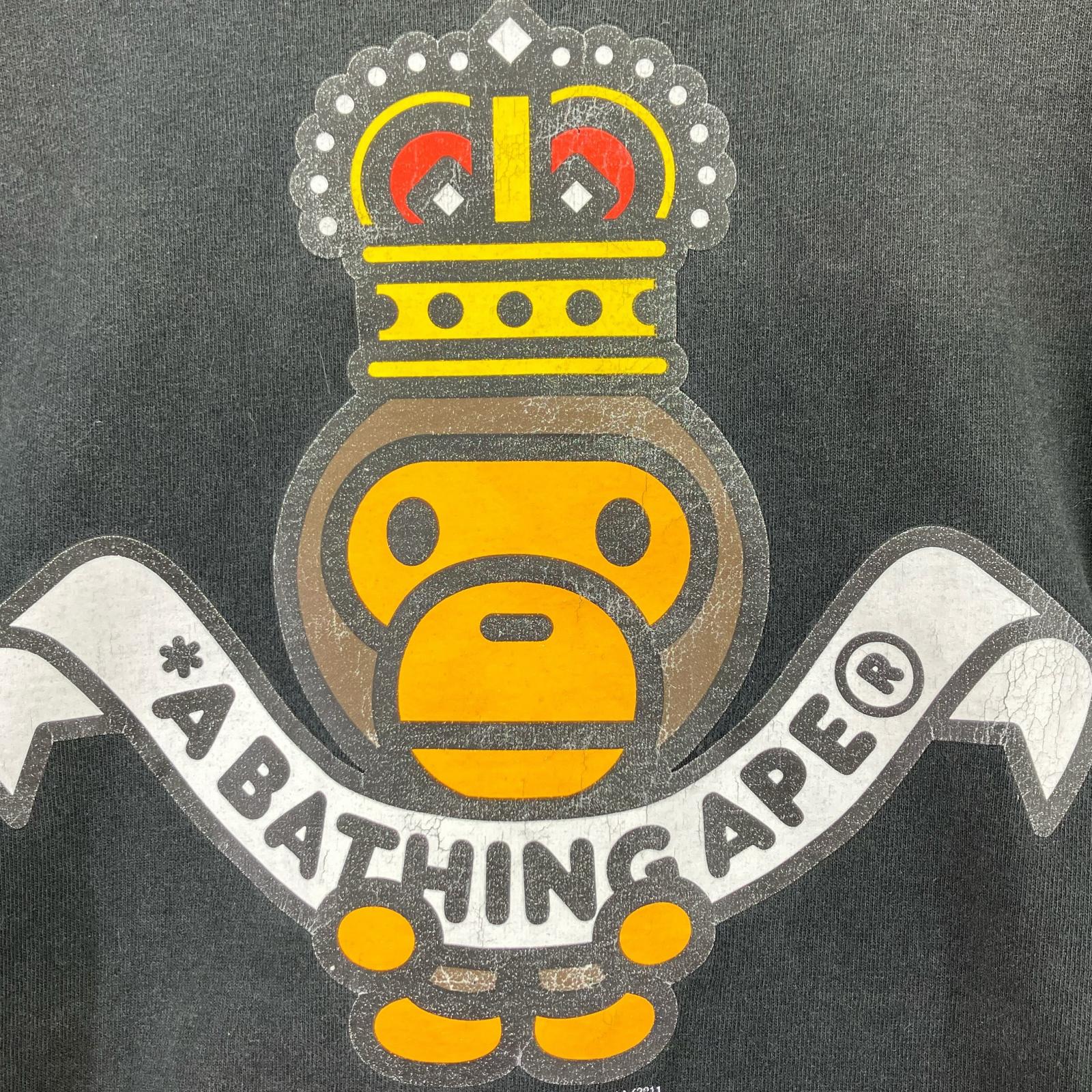 長袖Ｔシャツ A BATHING APE BABY MILO クラウンプリントロンTee M ブラック M ブラック