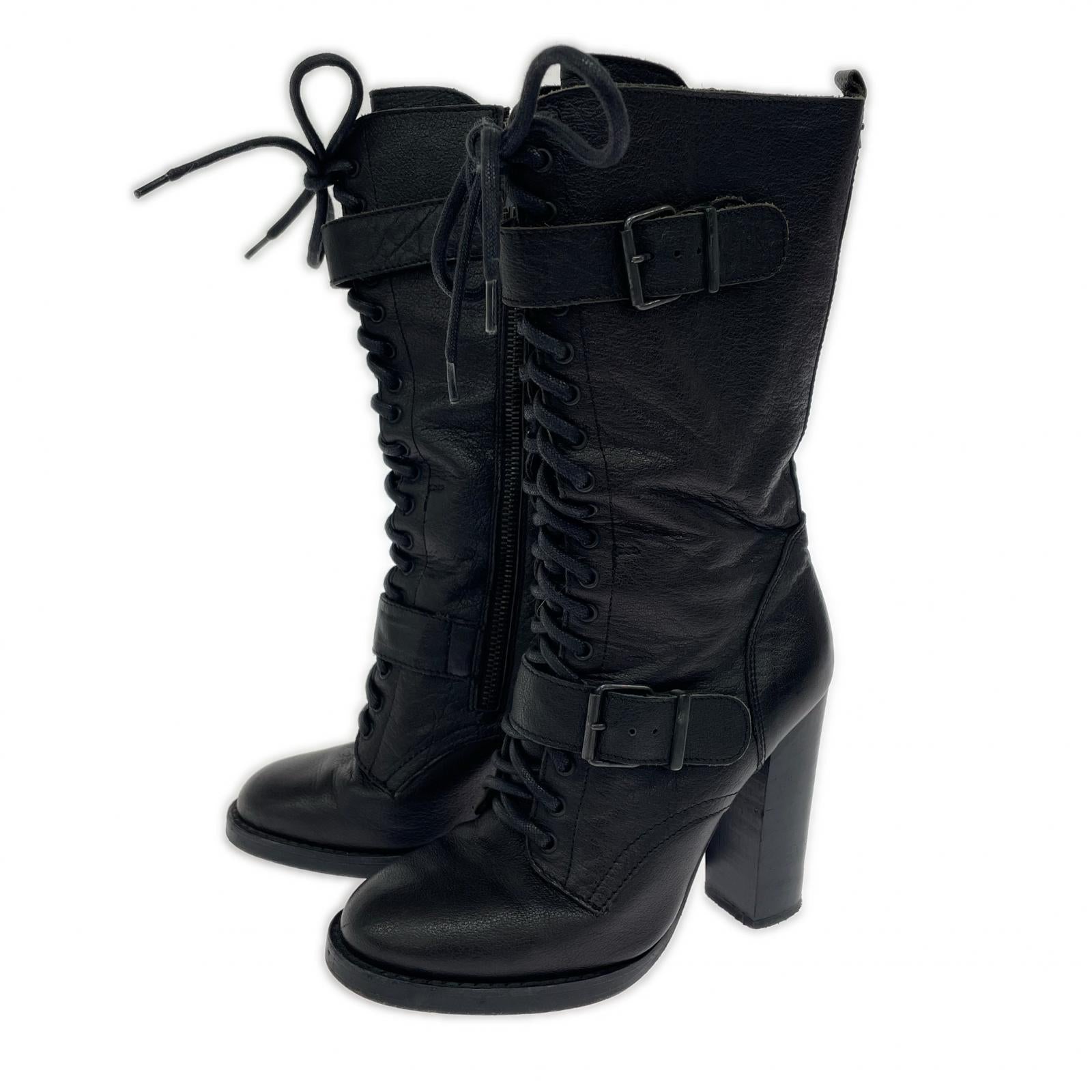 ブーツ レースアップ BLK 23.0cm 36 ブラック
