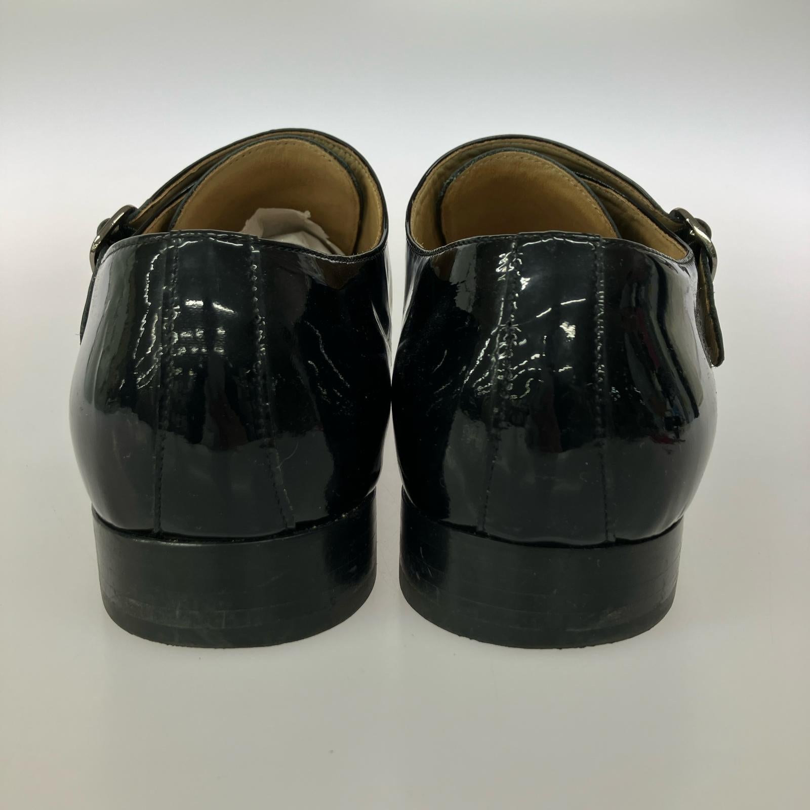 シューズ KENTA CLAUS モンクストラップパテントレザーシューズ 27.5cm (US9 1/2 UK9 EU45) ブラック