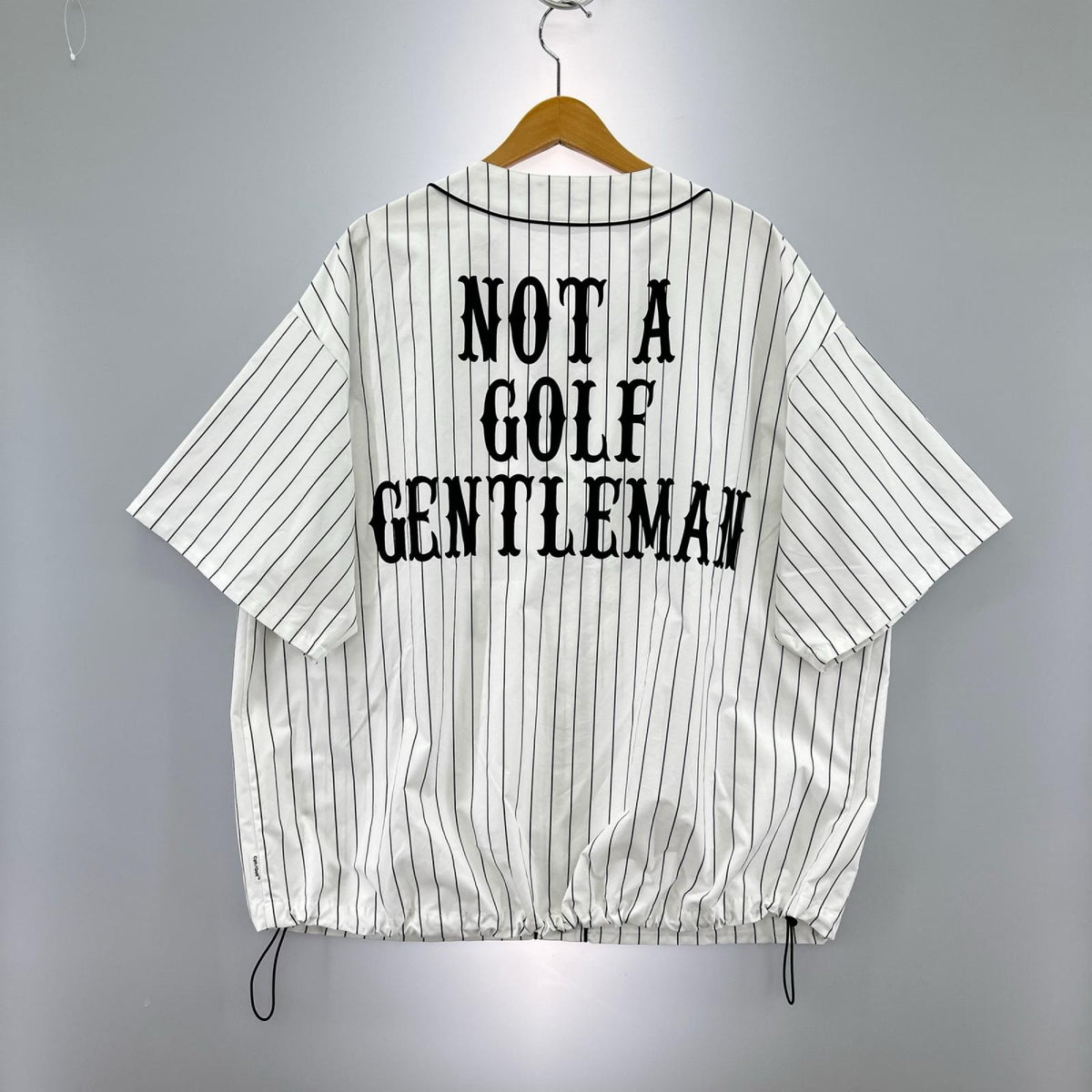 半袖シャツ CLASSIC STRIPE BB SHIRT 白黒 L ホワイト