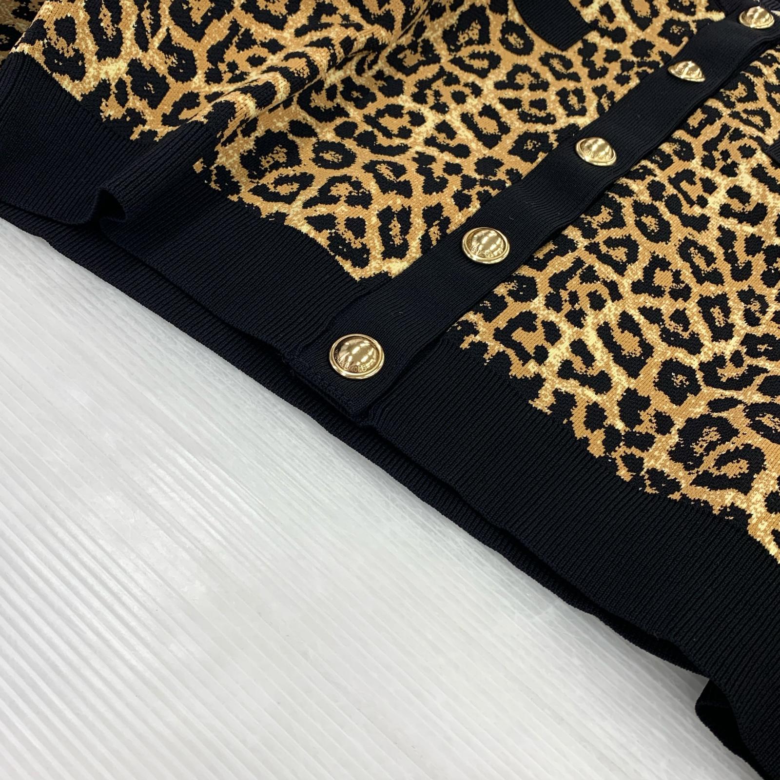 ジャケット レオパードニットジャケット L