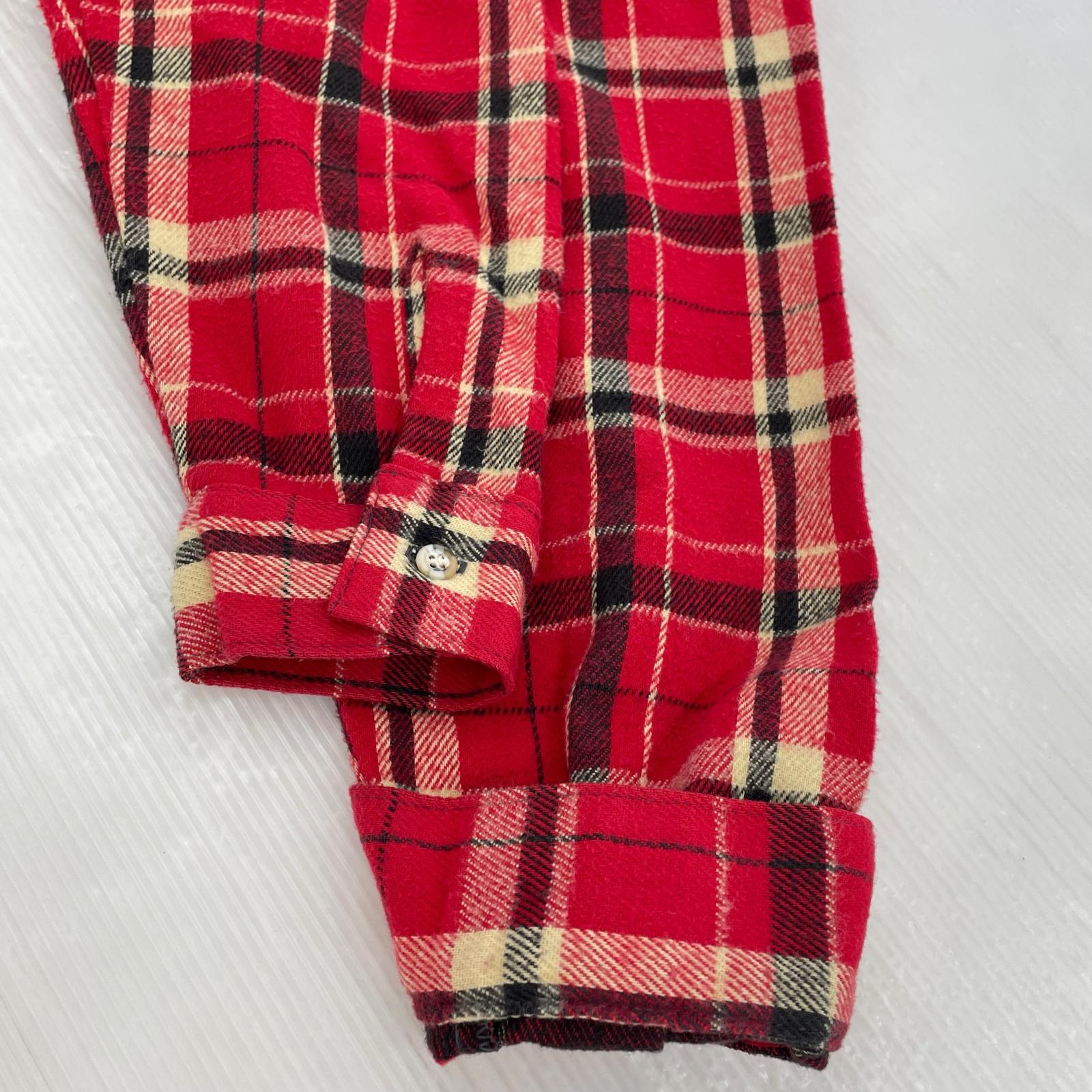 長袖シャツ 90s ALASKA ネルシャツ 米国製 (L) L レッド