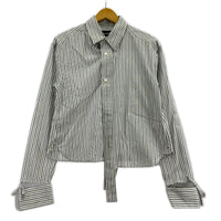長袖シャツ soduk 24ss 短丈ストライプ カッティングシャツ グレー グレー