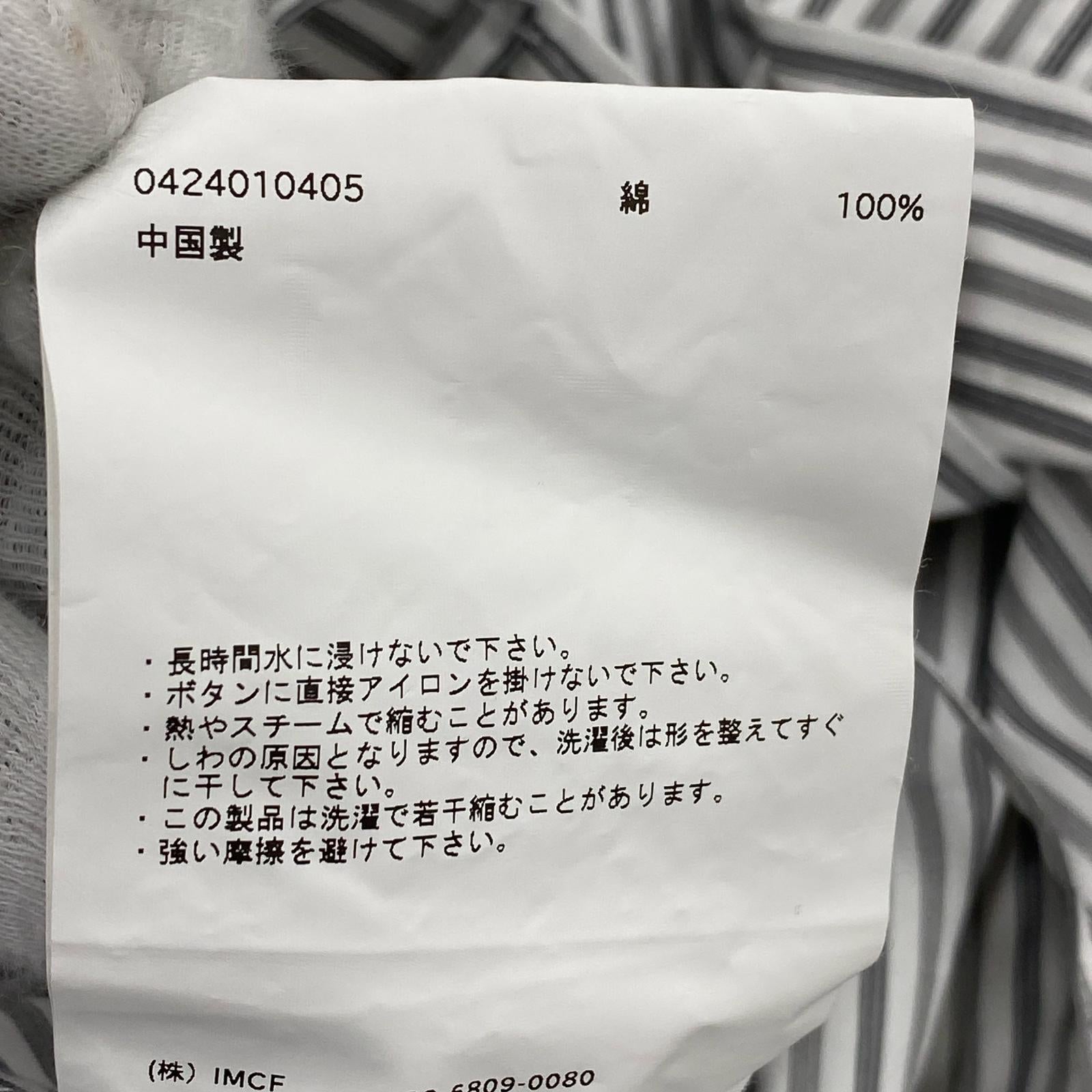 長袖シャツ soduk 24ss 短丈ストライプ カッティングシャツ グレー グレー
