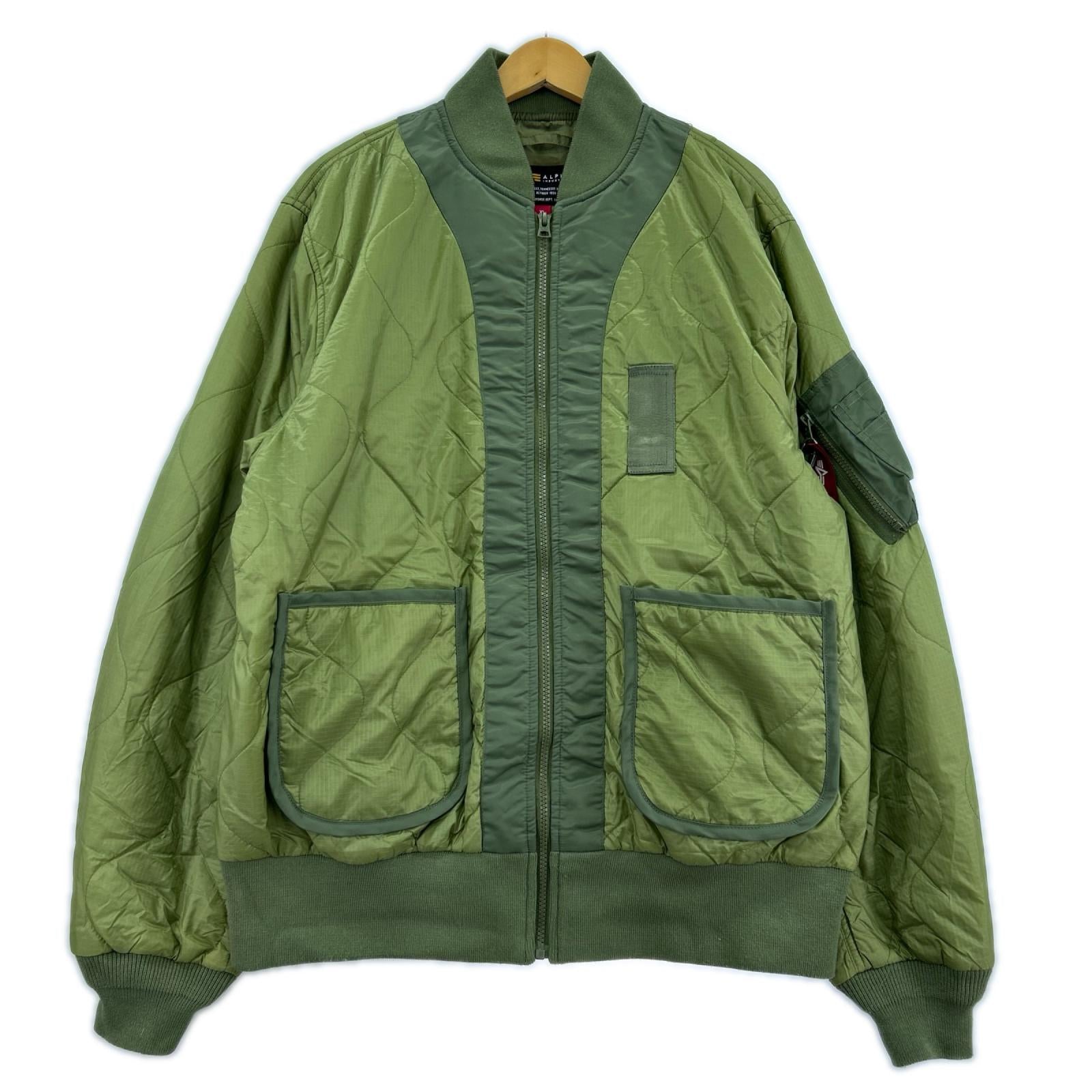 ジャケット キルトボンバージャケット カーキ (XL)