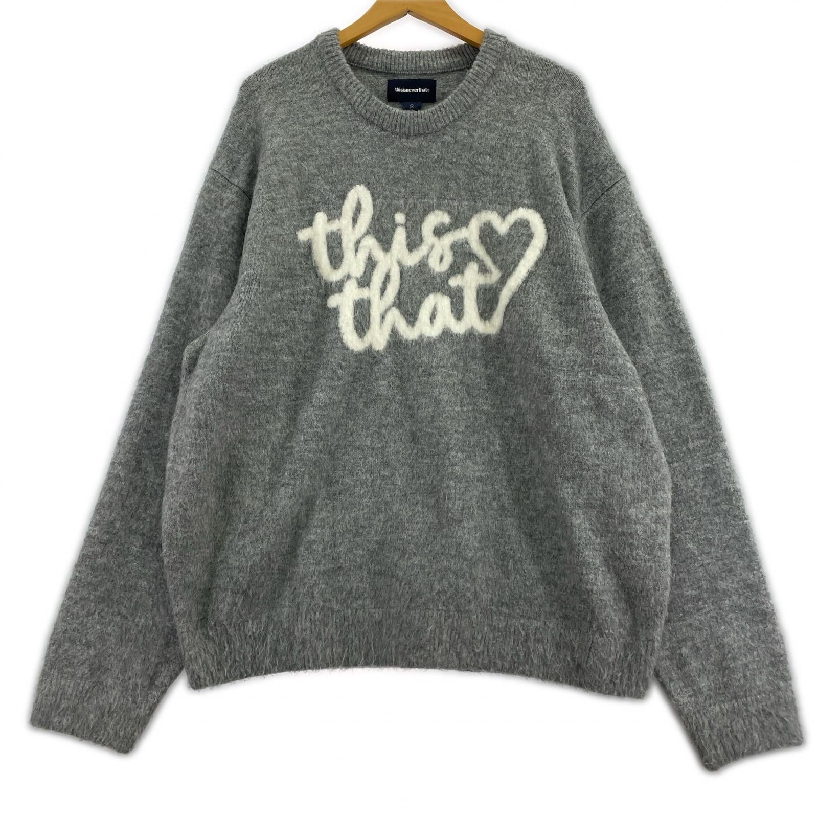ニット Heart Logo Knit Sweater XL グレー