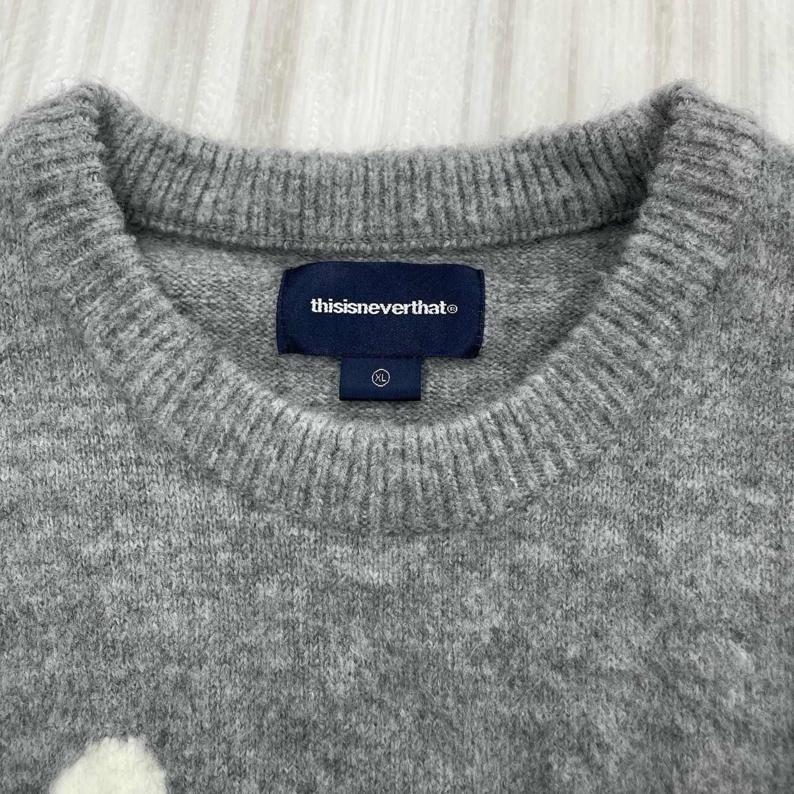 ニット Heart Logo Knit Sweater XL グレー