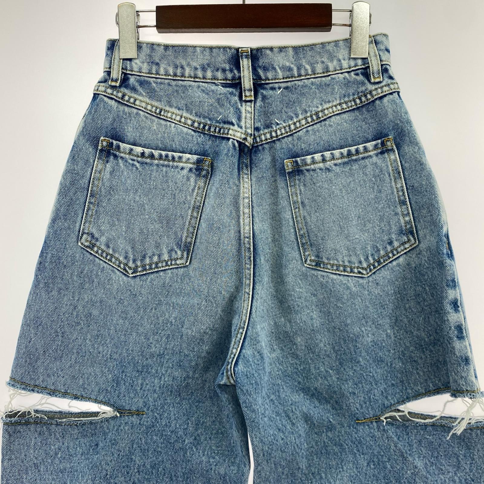 デニムパンツ DENIM JEANS WITH SLASH DETAILS 38 ブルー