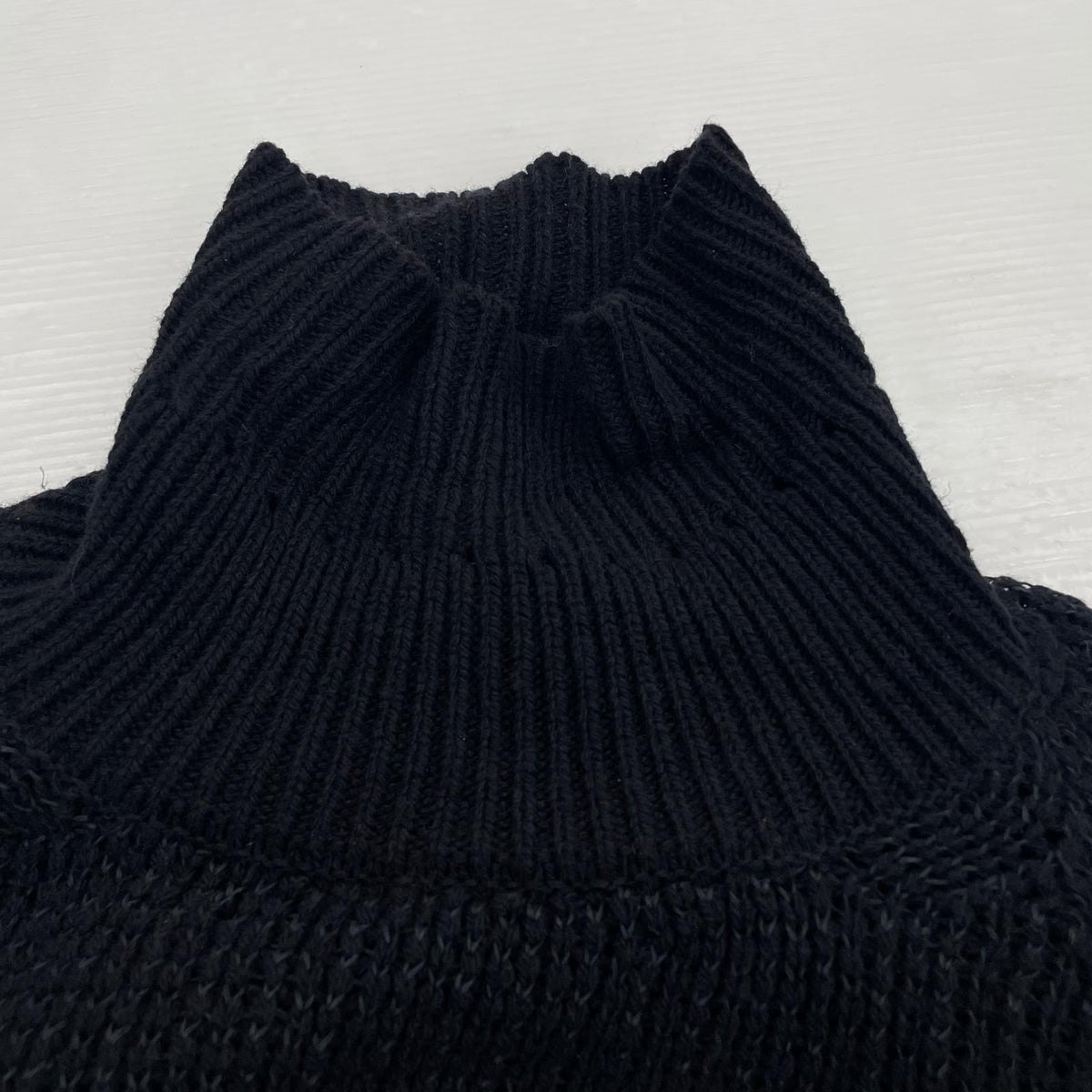 ニット JAN-JAN VAN ESSCHE ボーダータートルネックニット M ブラック