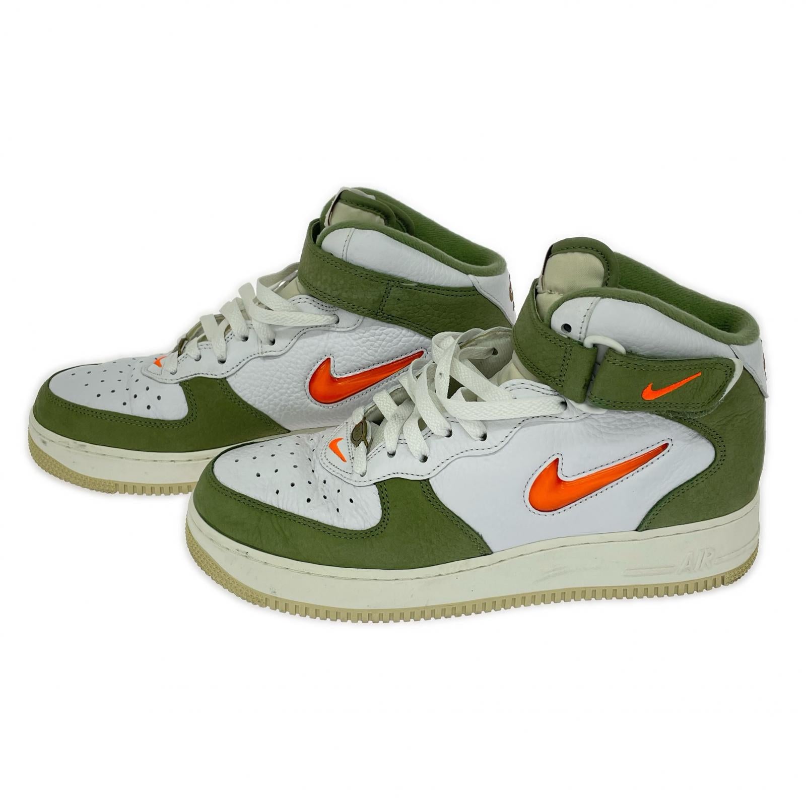 スニーカー NIKE AIR FORCE 1 MID JEWEL OIL GREEN 27cm (US9 UK8 1/2 EU44) ホワイト