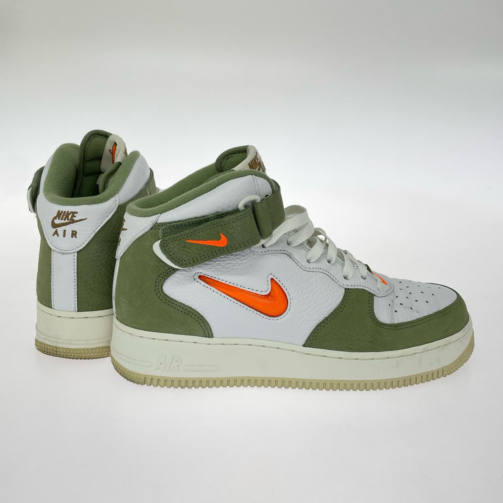 スニーカー NIKE AIR FORCE 1 MID JEWEL OIL GREEN 27cm (US9 UK8 1/2 EU44) ホワイト