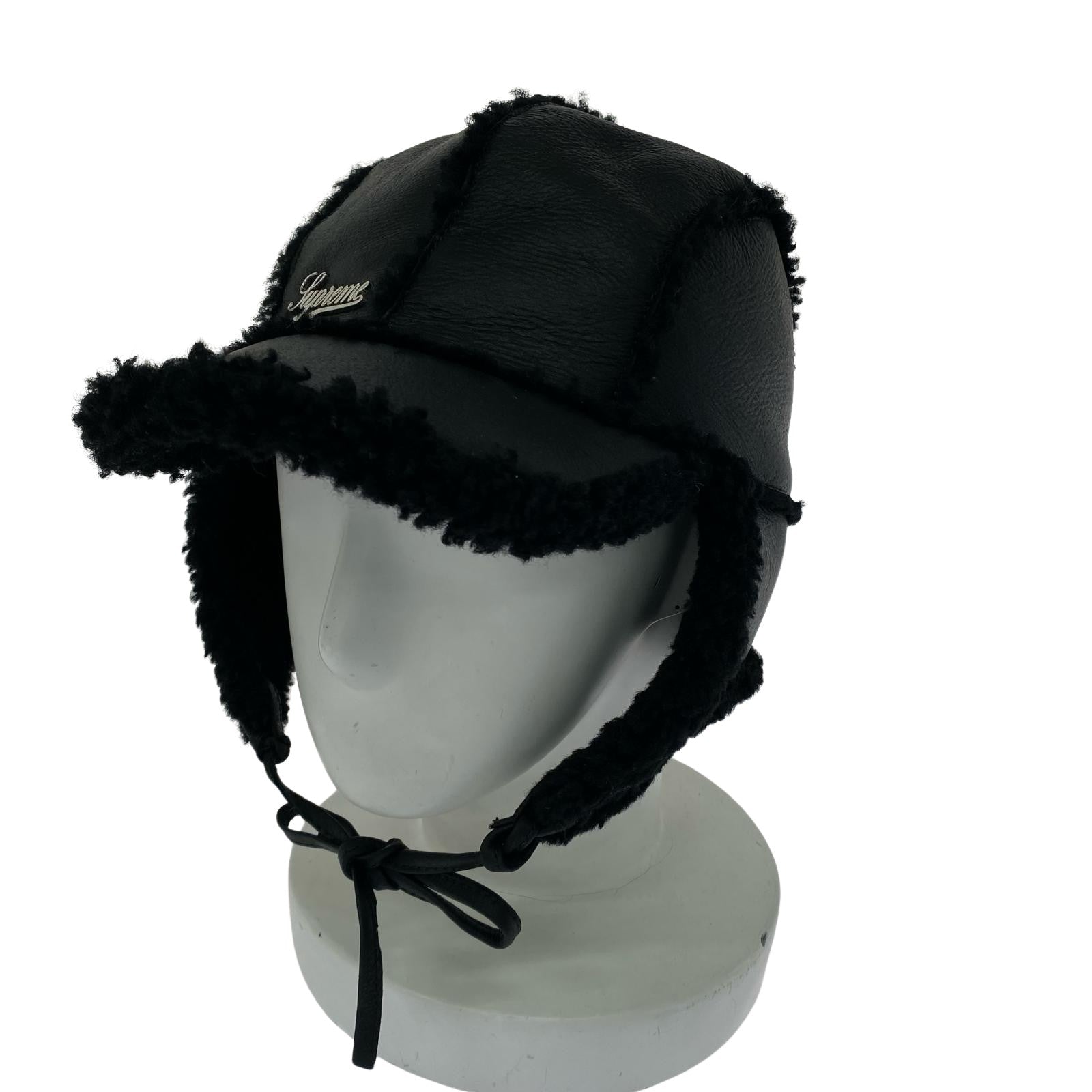 キャップ Shearling Lined Earflap Cap S/M 黒 ブラック