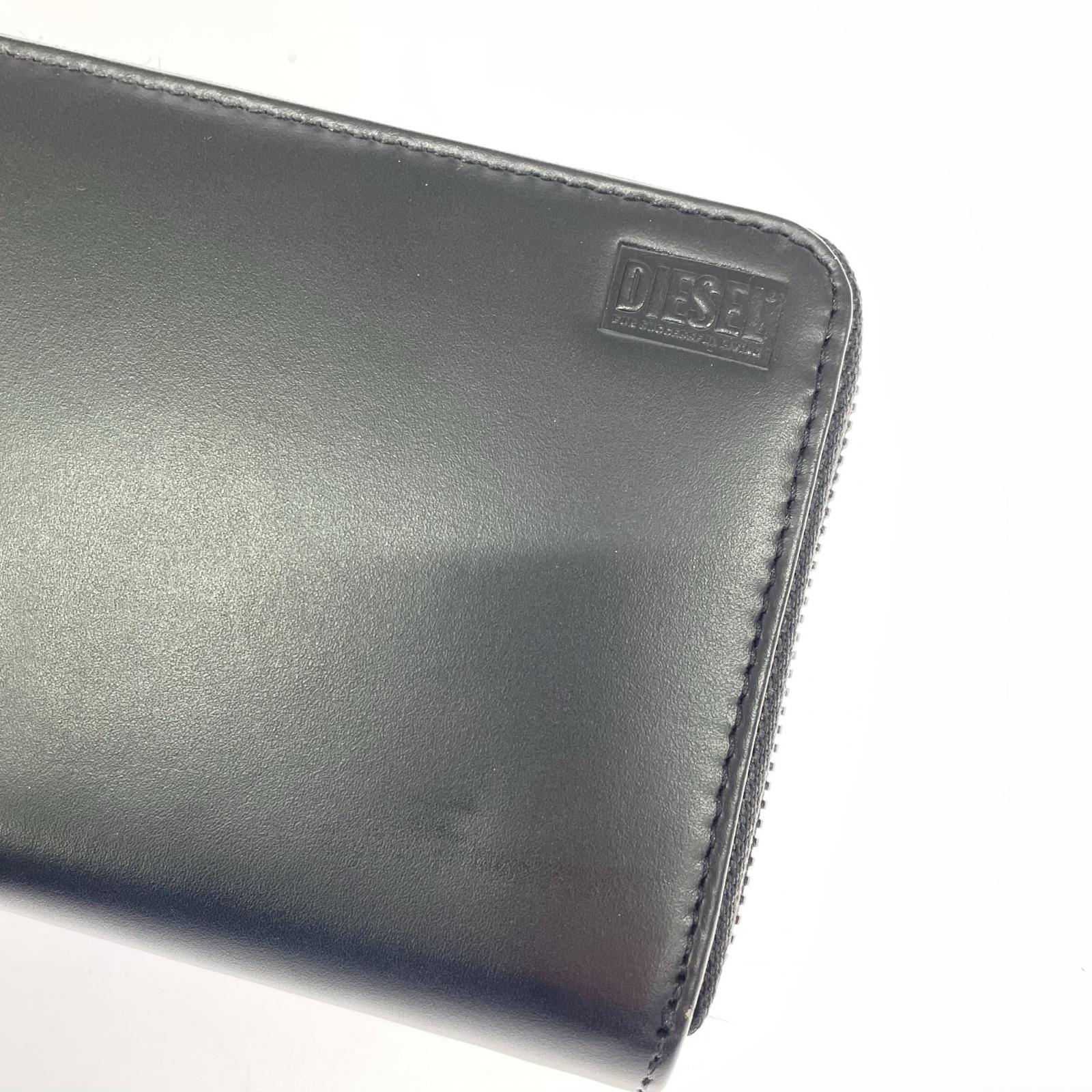 長財布 レザーラウンドファスナー ブラック