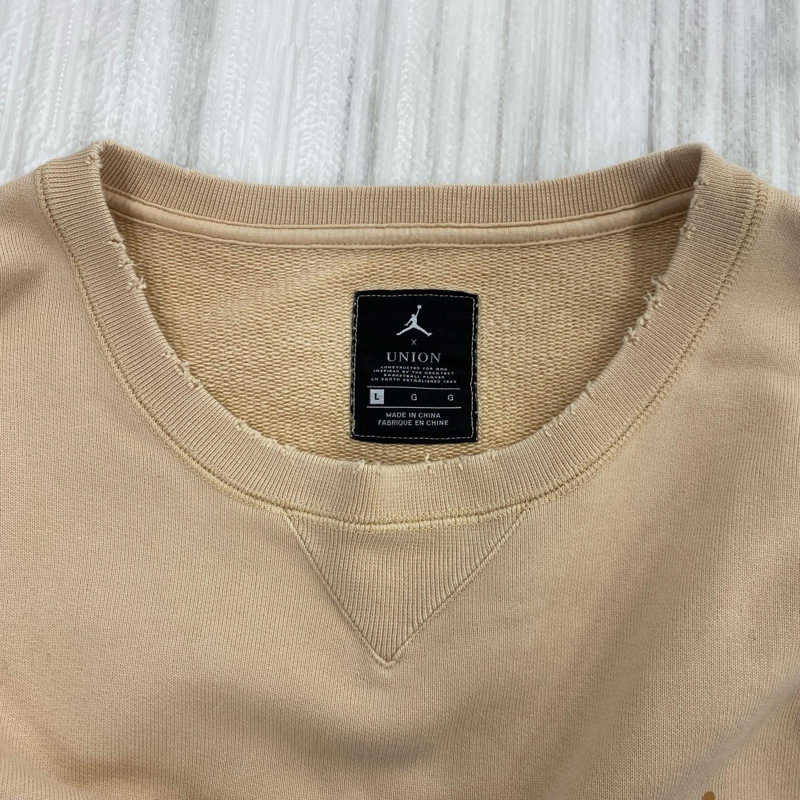 スウェット Jordan×UNION フロントプリント ベージュ（L） L ベージュ