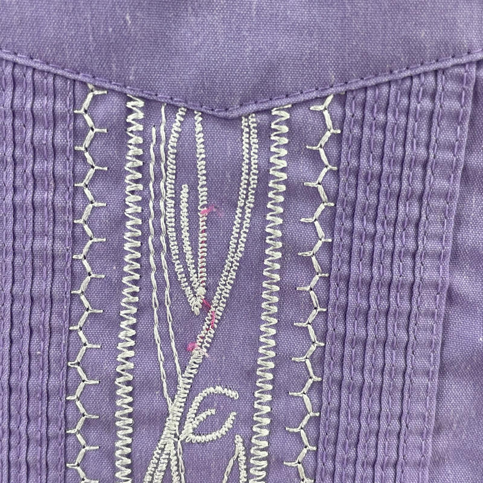 半袖シャツ GUAYABERA キューバシャツ 紫 パープル
