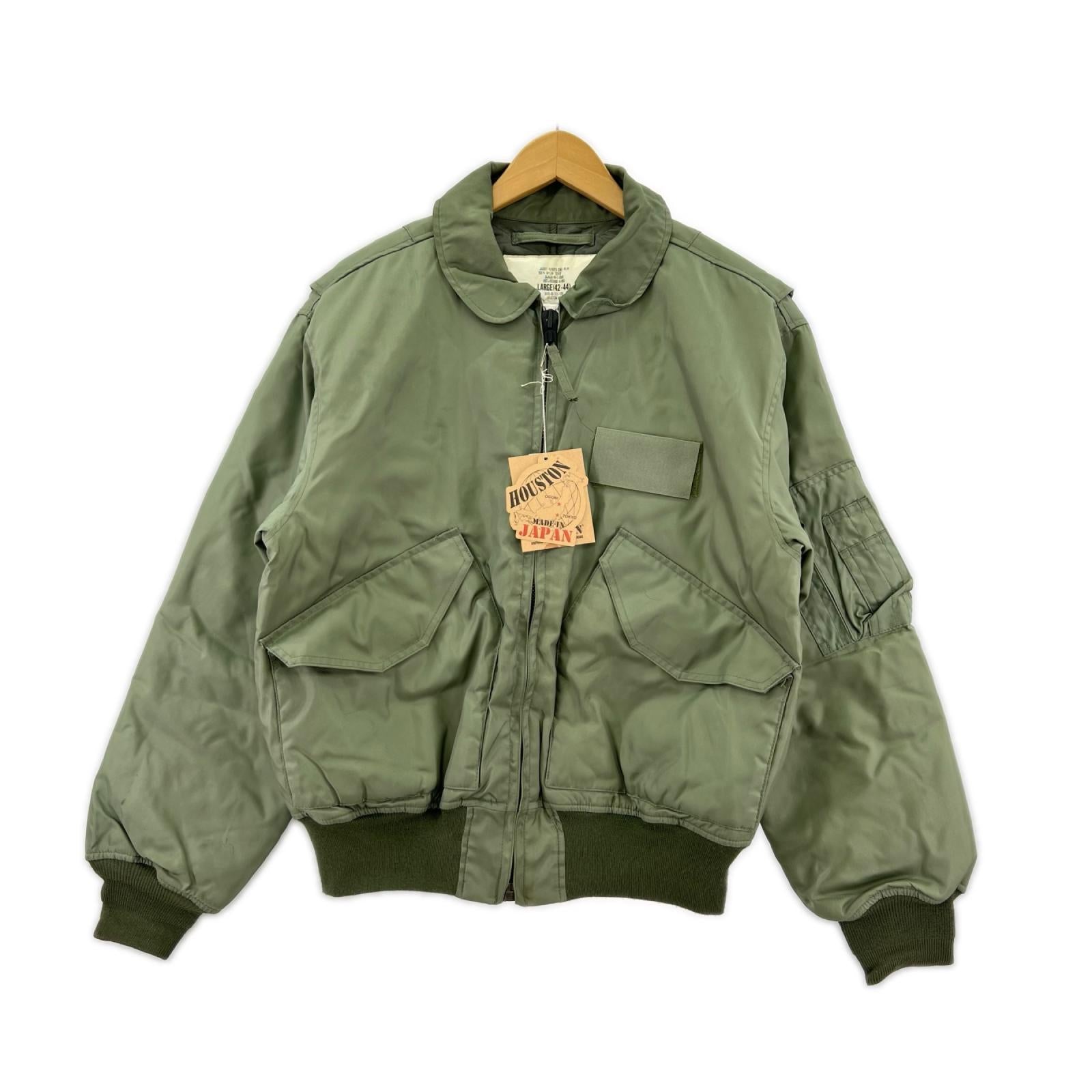 【良品】HOUSTON CWU-45/P カーキ　Lサイズ（42–44） ジャケット CWU-45P FLIGHT JACKET ｶｰｷ L L カーキ