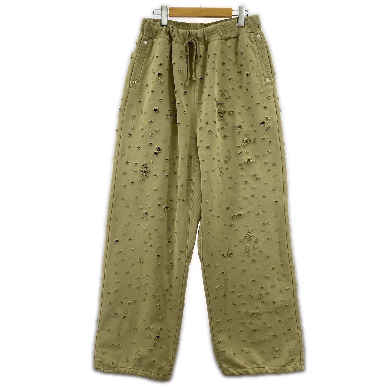 パンツ FAF/Dameged Baggy Sweat Pants/L L カーキ