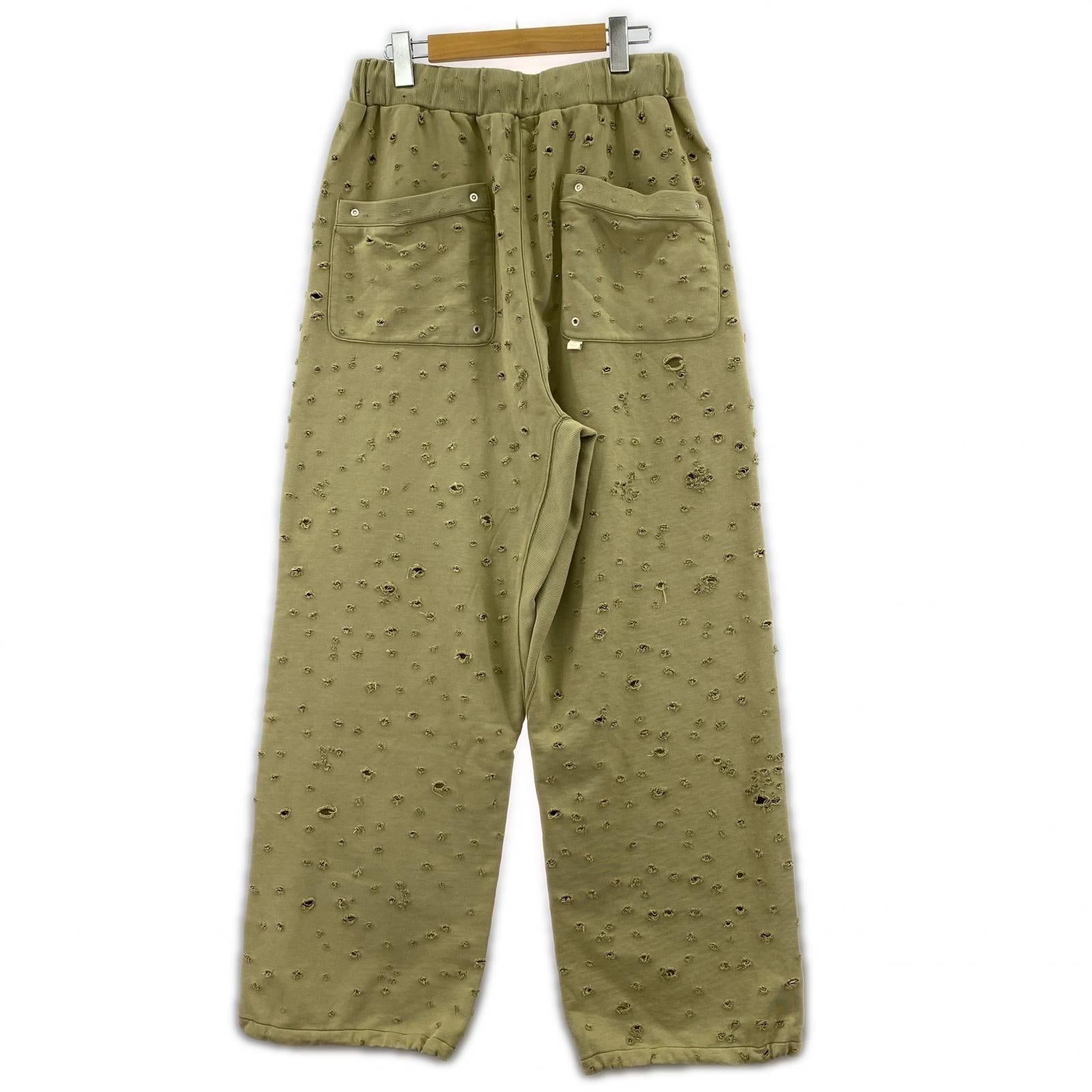 パンツ FAF/Dameged Baggy Sweat Pants/L L カーキ