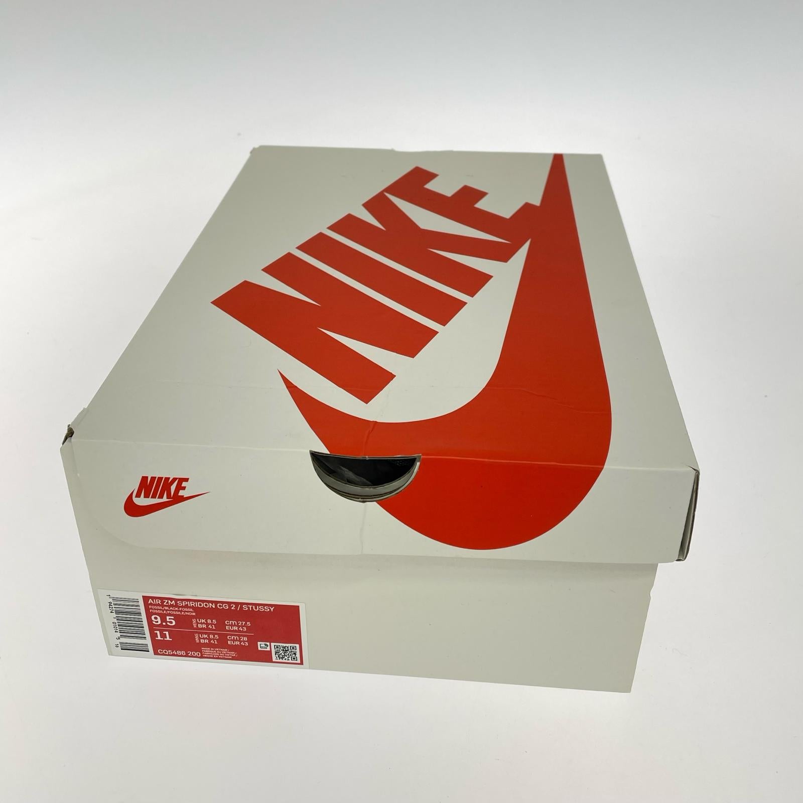 スニーカー NIKE×STUSSY AIR ZOOM SPIRIDON CG 2 WHT 27.5cm (US9 1/2 UK9 EU45)