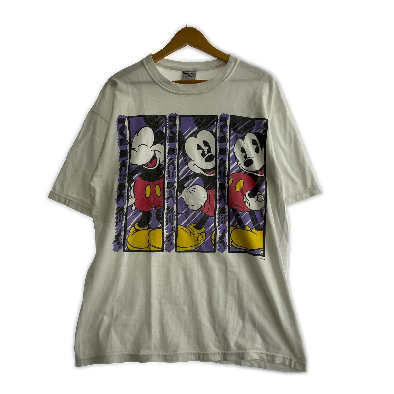 半袖Ｔシャツ marathon apparel ミッキー プリント 白 (L) L ホワイト