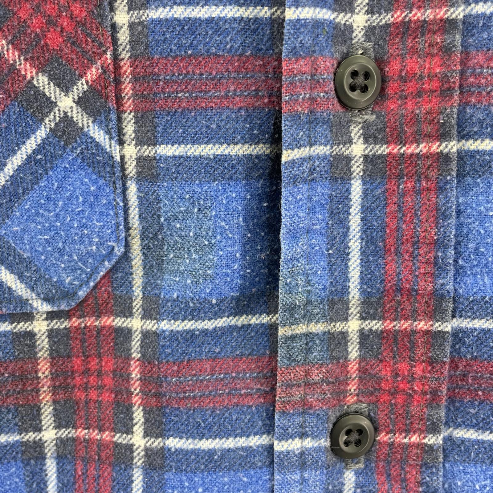 長袖シャツ 90s頃 FIELDMASTER 裏キルティングネルシャツ L ブルー