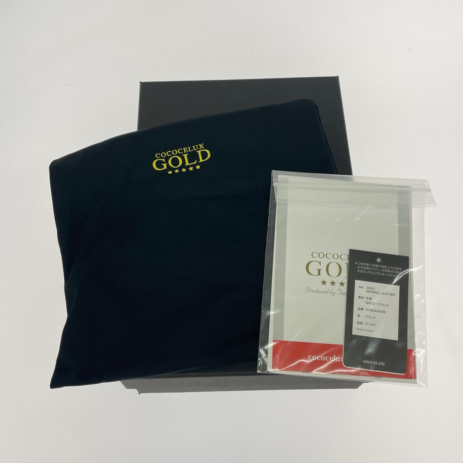 ショルダーバッグ COCOCELUX GOLD レザー ショルダーバッグ ブラック