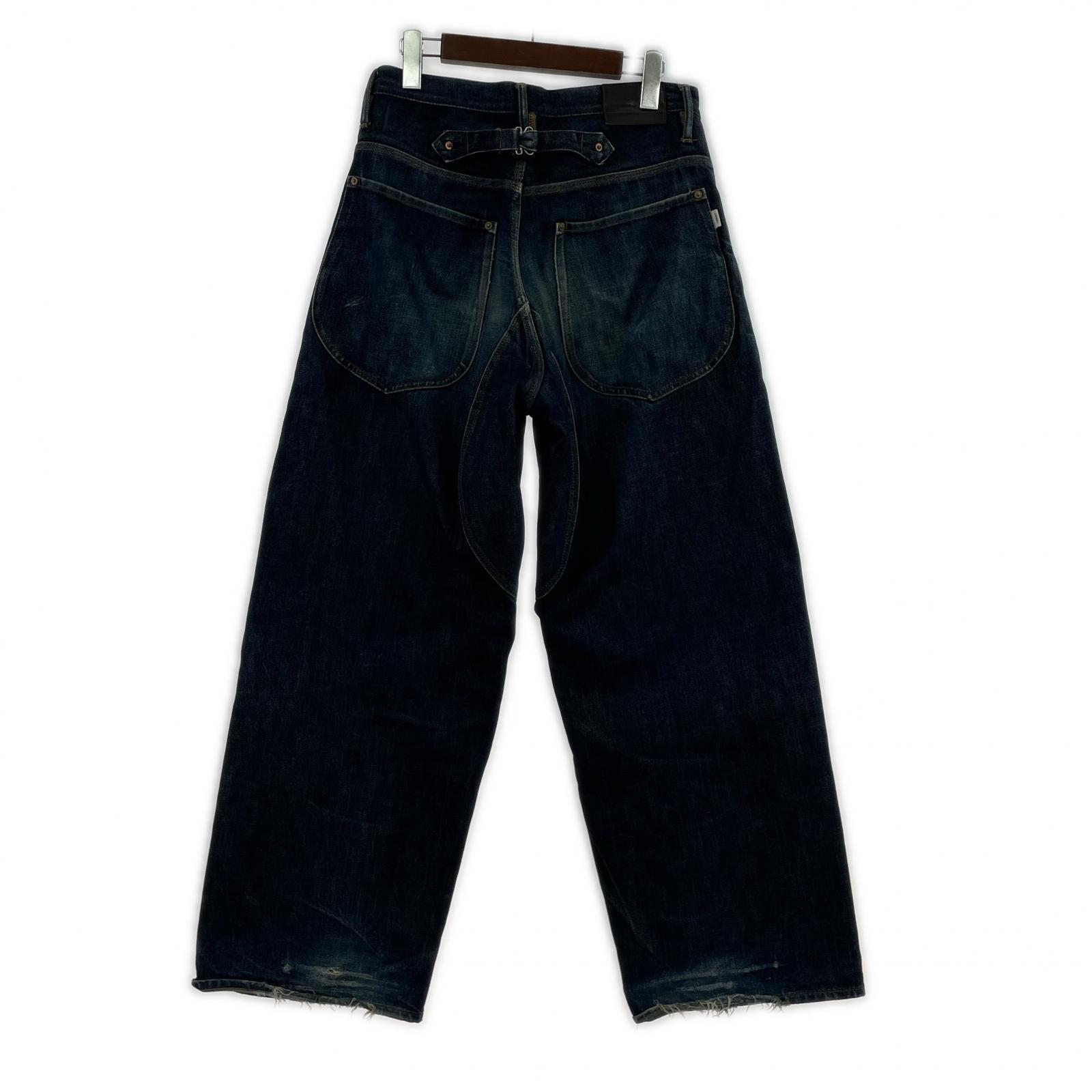 デニムパンツ UNUSED RIGID DOUBLE KNEE DENIM PANTS 30 ブルー