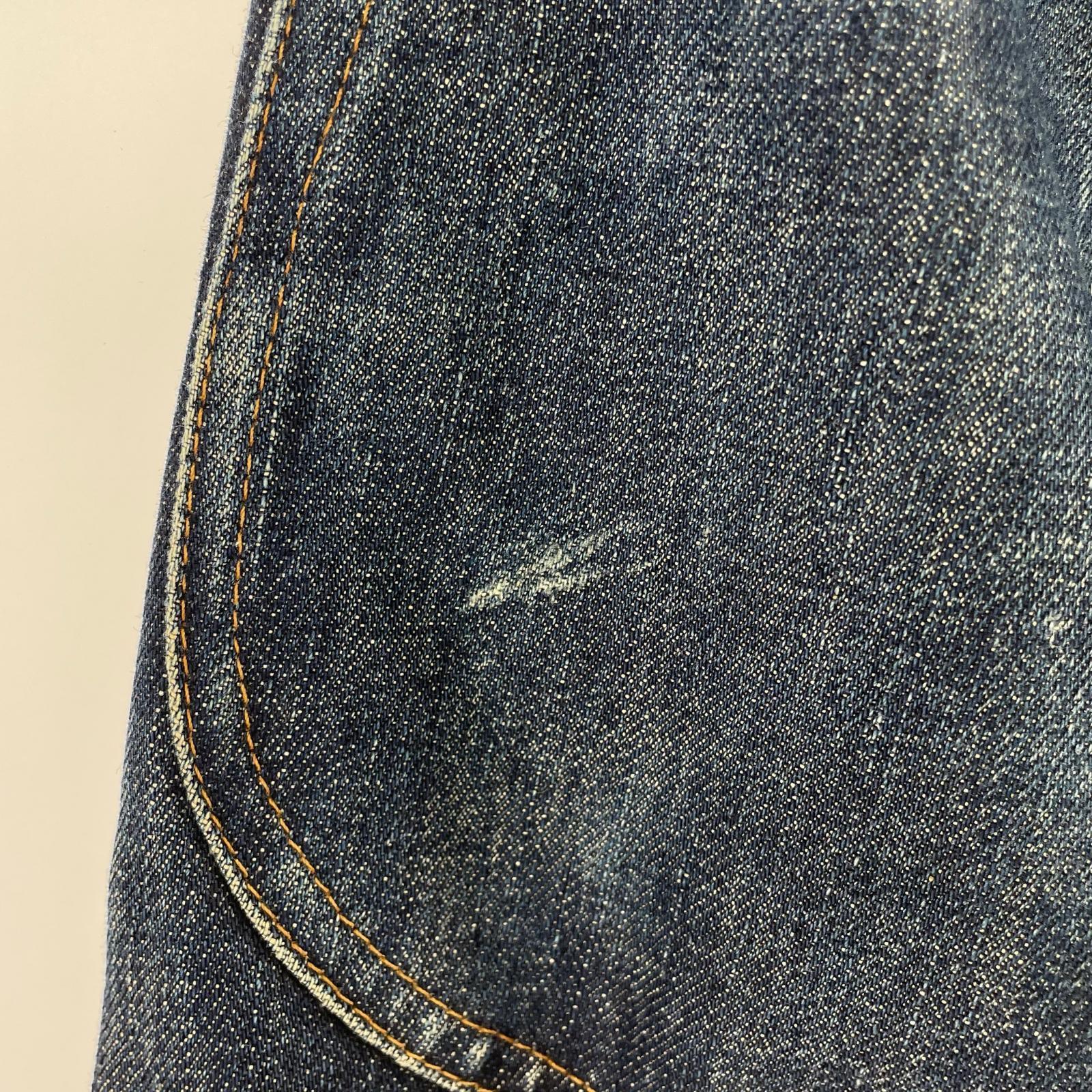 デニムパンツ UNUSED RIGID DOUBLE KNEE DENIM PANTS 30 ブルー