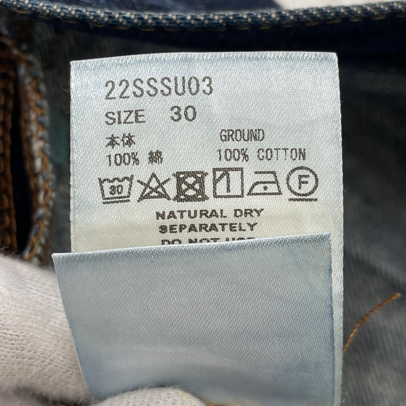 デニムパンツ UNUSED RIGID DOUBLE KNEE DENIM PANTS 30 ブルー