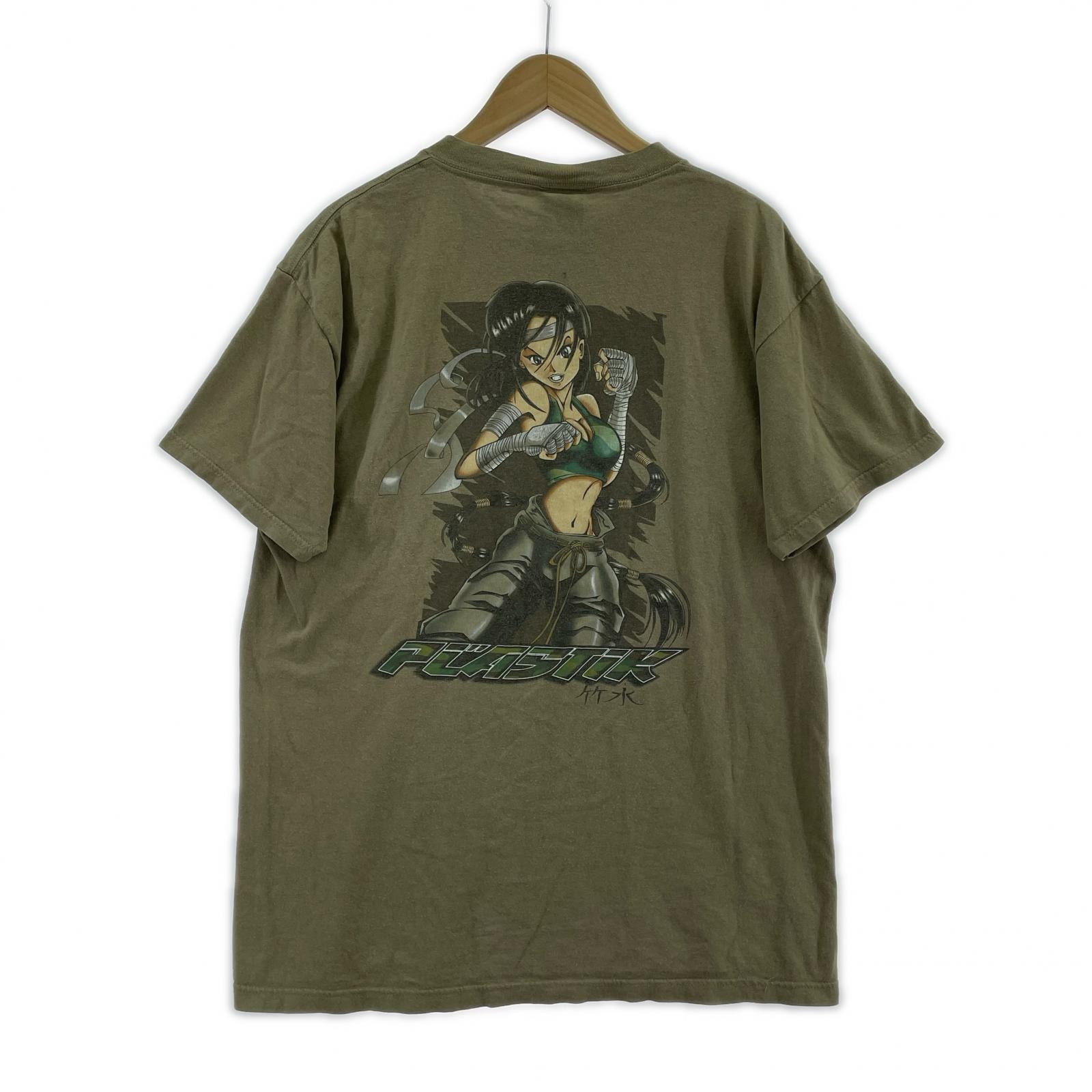 半袖Ｔシャツ 00s PLASTIK HOOKUPS (L) カーキ L カーキ