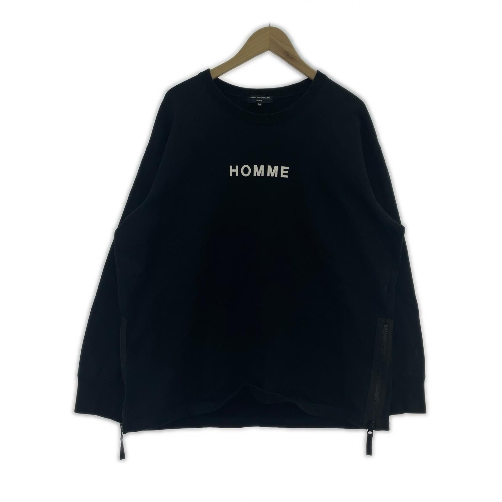 スウェット HOMME 22AW サイドジップ　スウェット　黒　M M ブラック