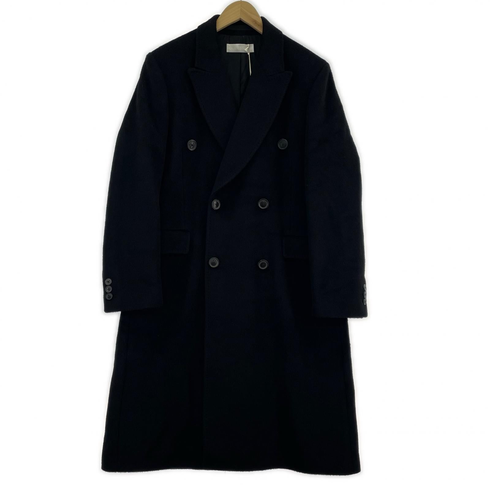 テーラードジャケット WHALE COAT ダブルブレスト チェスターコート (44) ブラック 44 ブラック