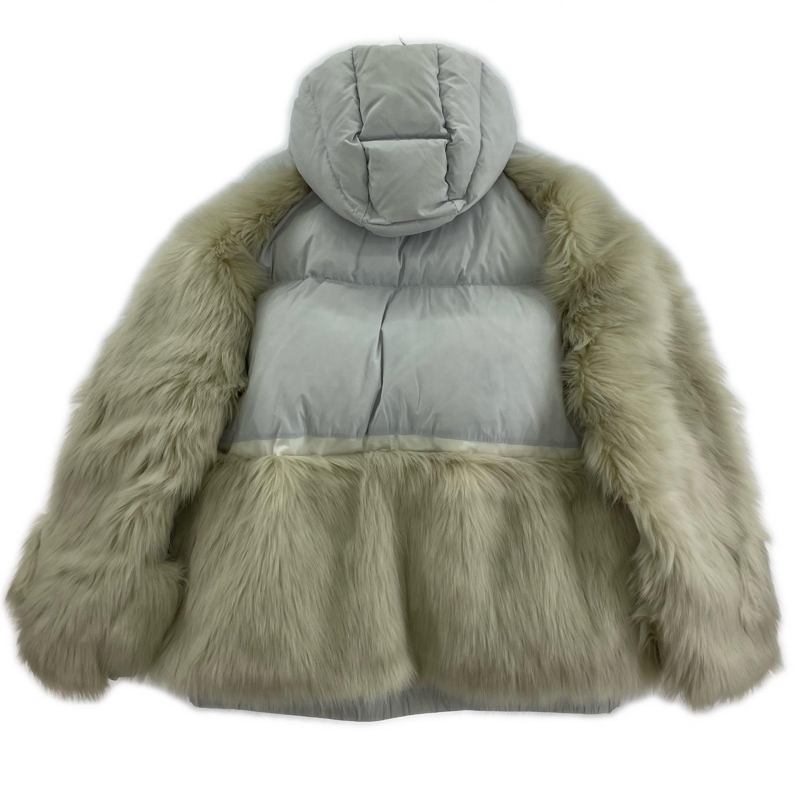 ダウンジャケット ×Sacai ファー L ホワイト