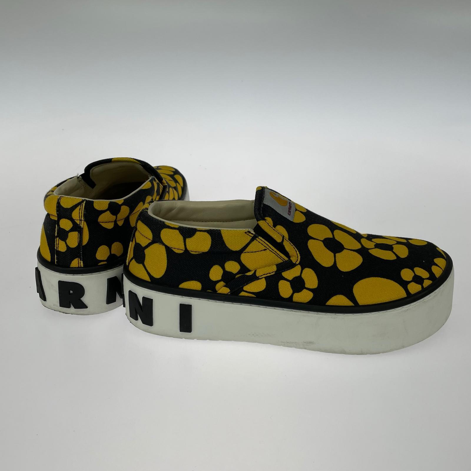 スニーカー ×CARHARTT 花柄 スリッポン (38) 38 イエロー
