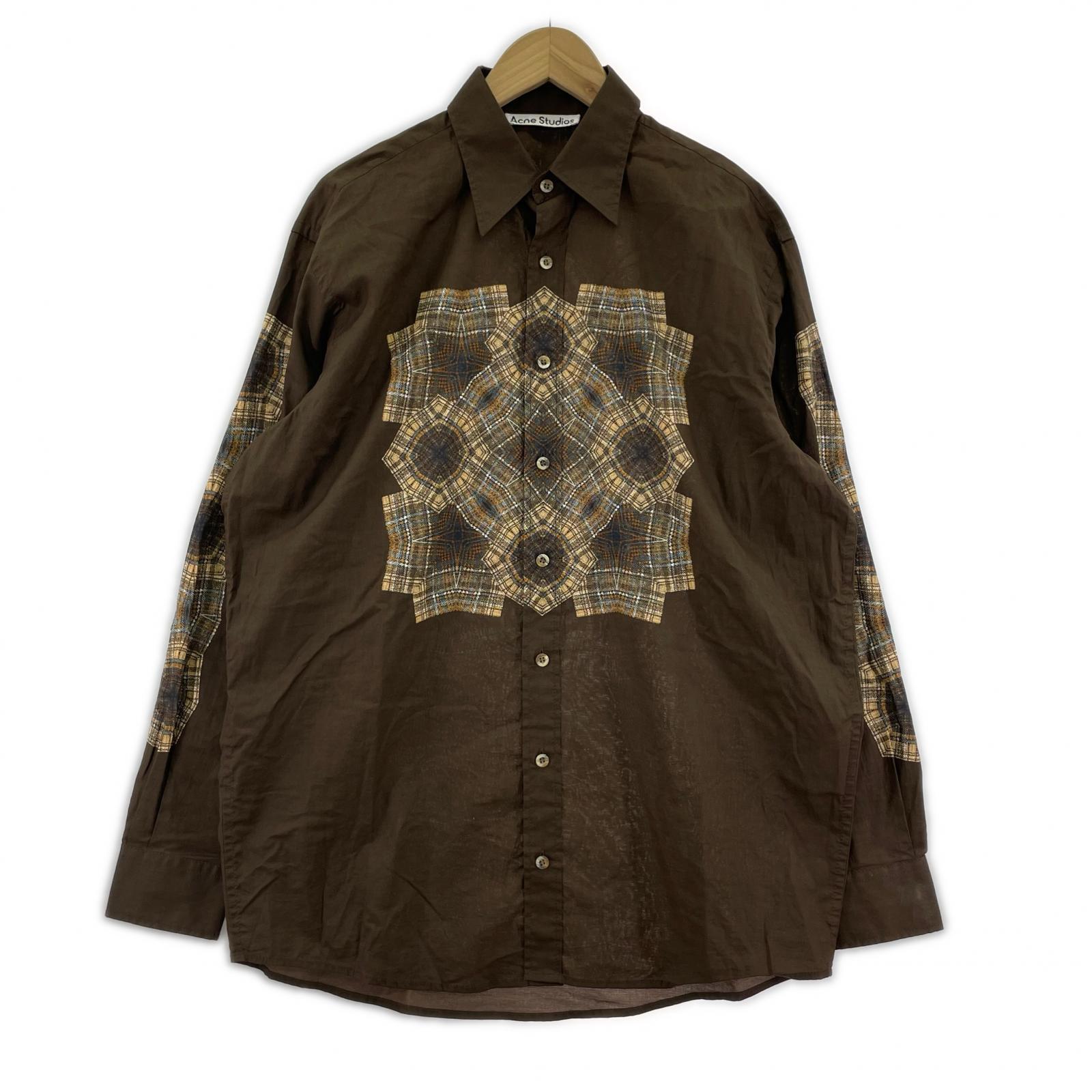 長袖シャツ Acne Studios プリントLSシャツ 44 44 ブラウン