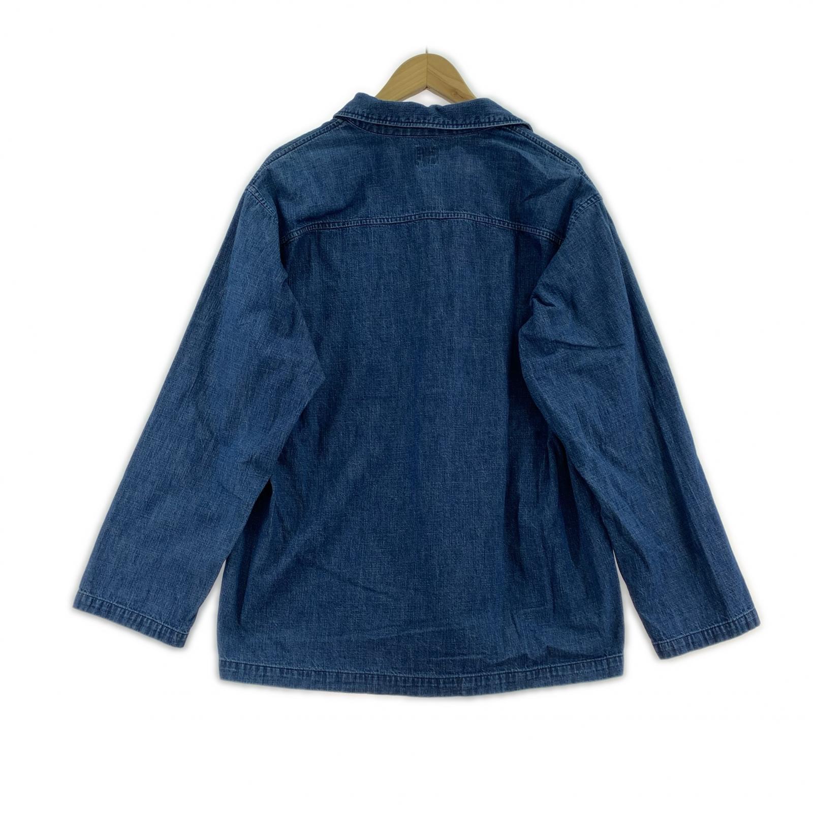 長袖シャツ デニムスキッパーシャツ (M) M ネイビー
