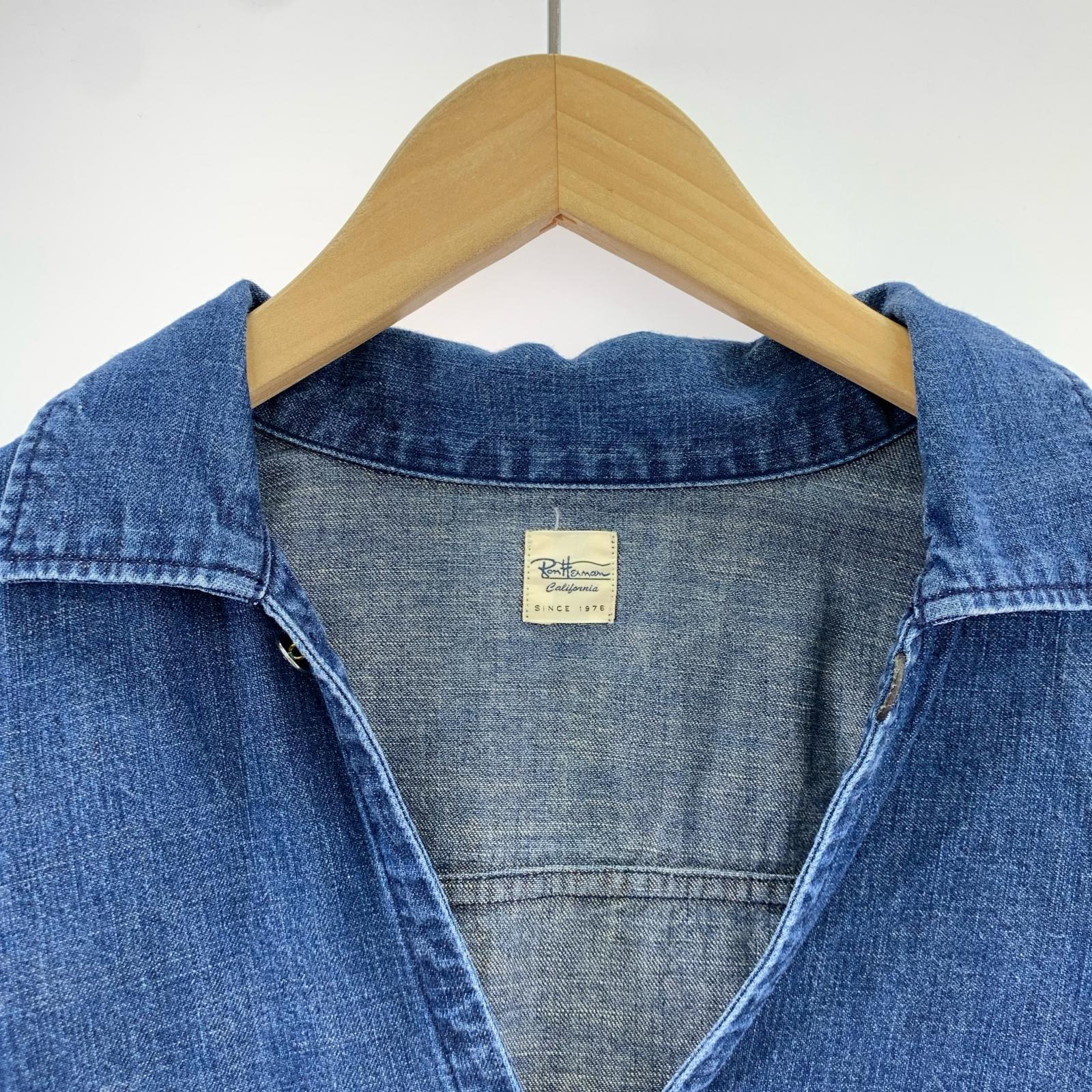 長袖シャツ デニムスキッパーシャツ (M) M ネイビー