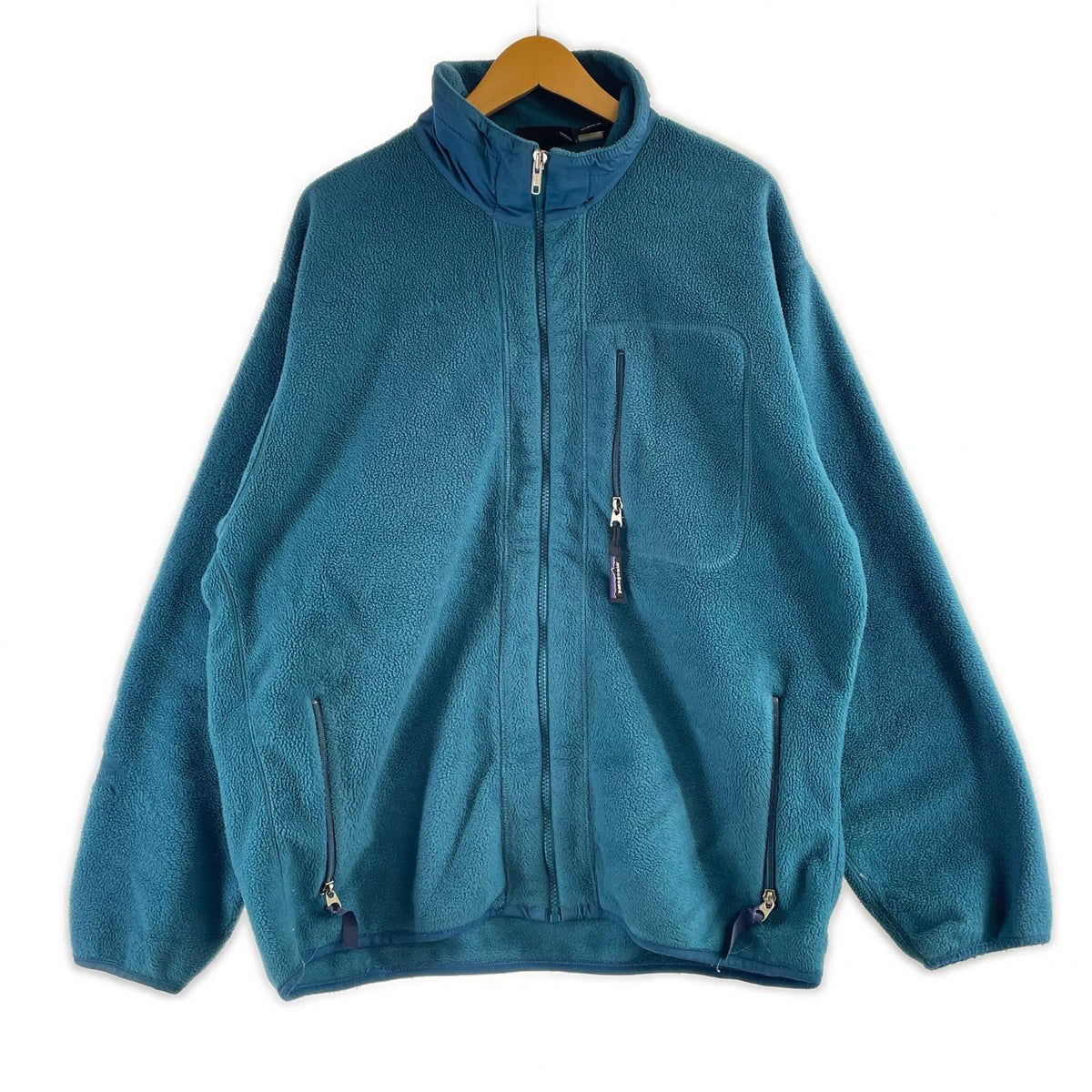 ジャケット 90s ｼﾝﾁﾗﾌﾘｰｽ ﾀｰｺｲｽﾞﾌﾞﾙｰ(L) L