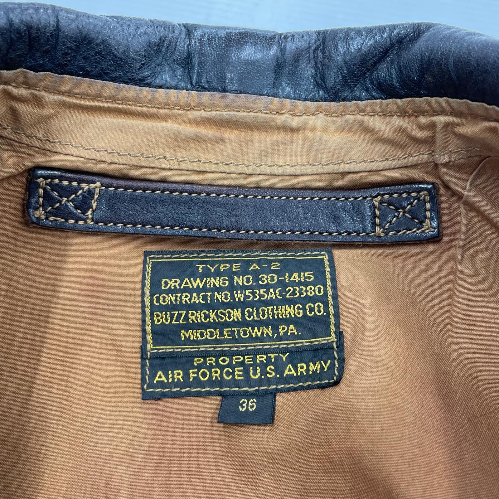 ジャケット HINOYA別注 TYPE A-2 HORSE HIDE (36) 36 ブラック