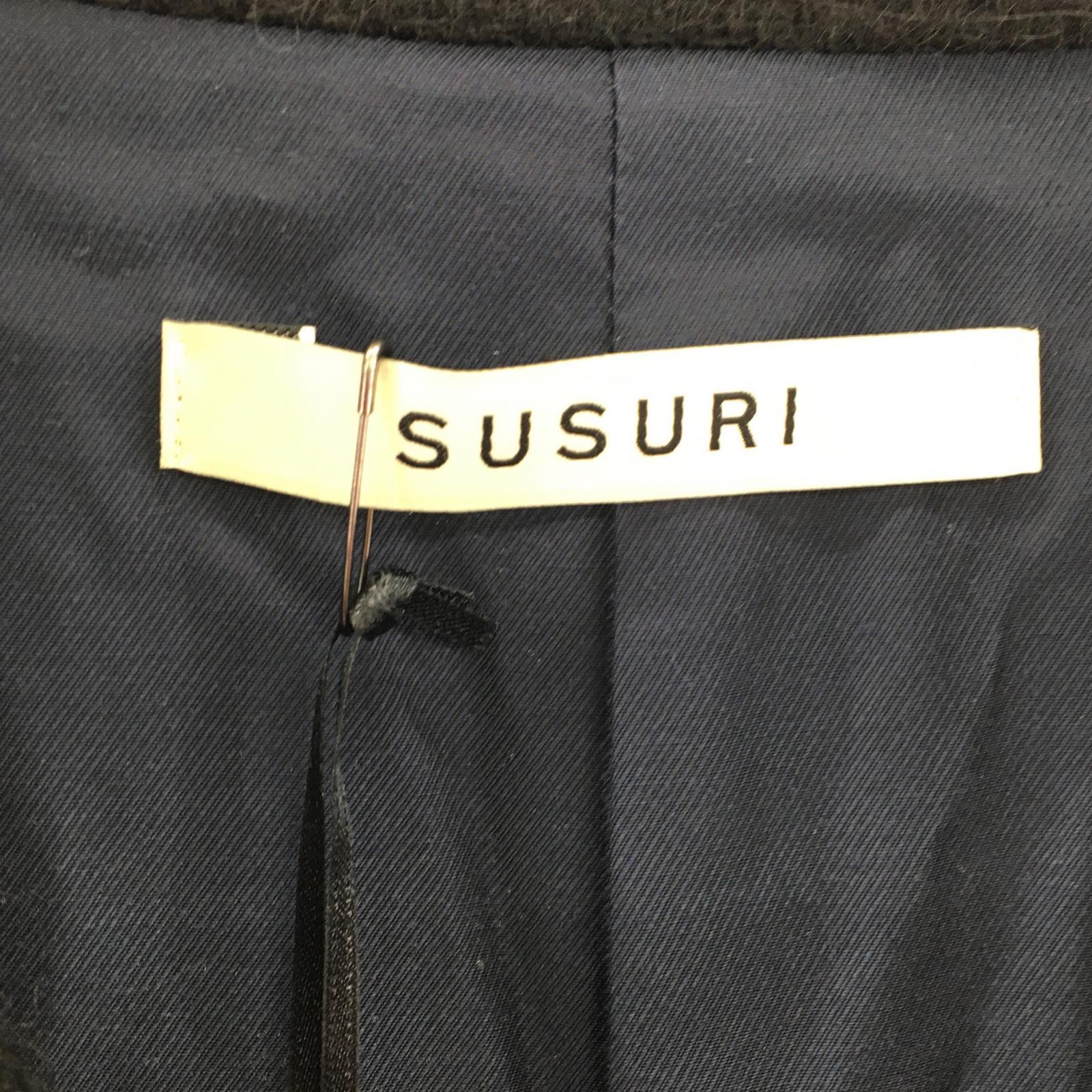 ジャケット SUSURI 23AW アルパカ ウール ブレンドトゥーループコート 1 ブラック